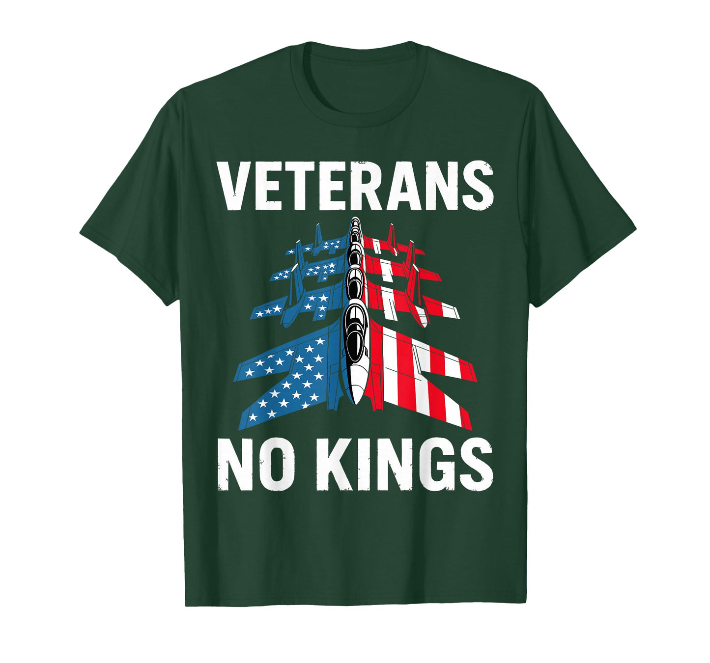 Veterans No Kings Military Veteran Protest American Flag T-Shirt