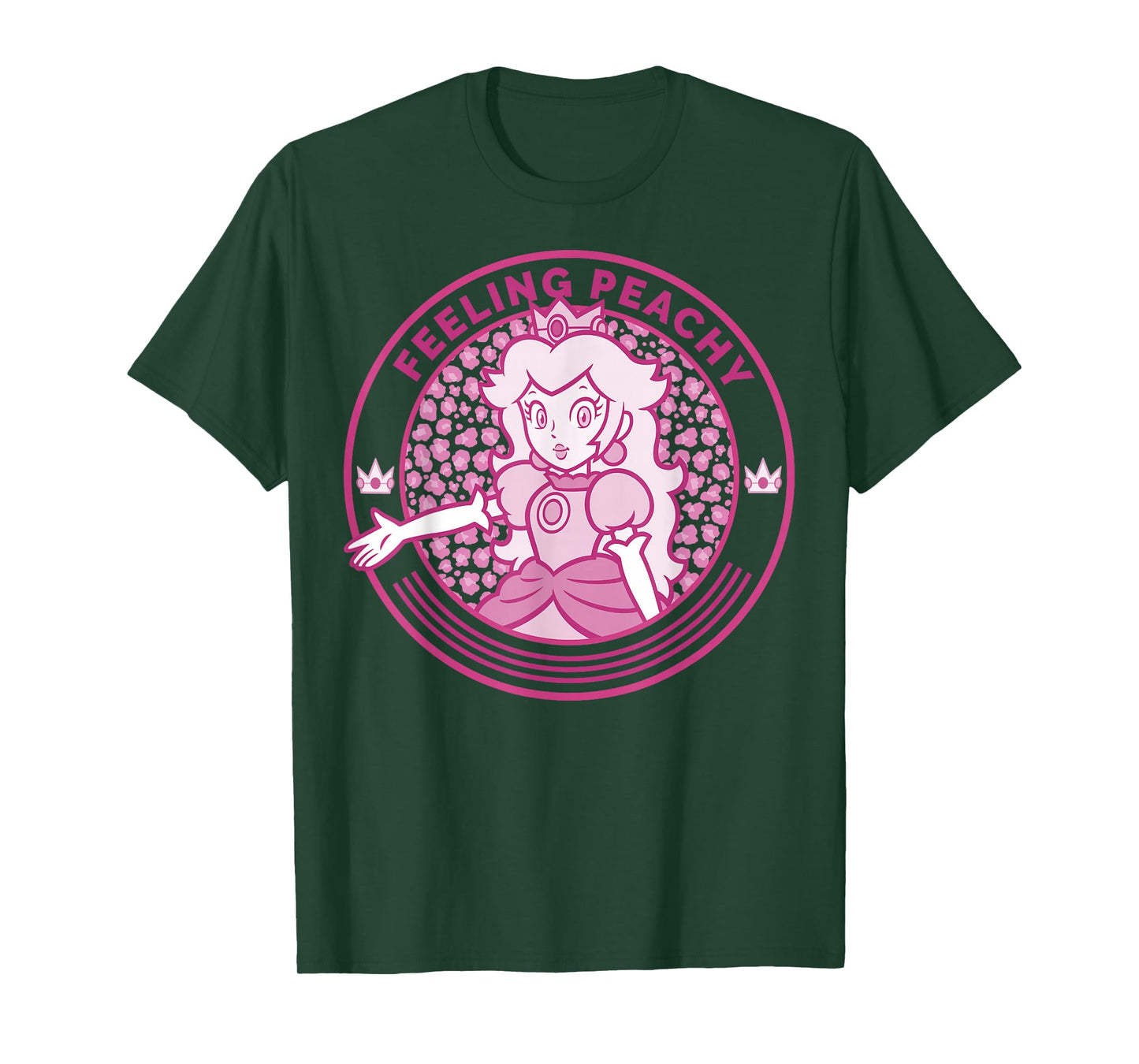 Super Mario Princess Peach Feeling Peachy Cheetah Print T-Shirt