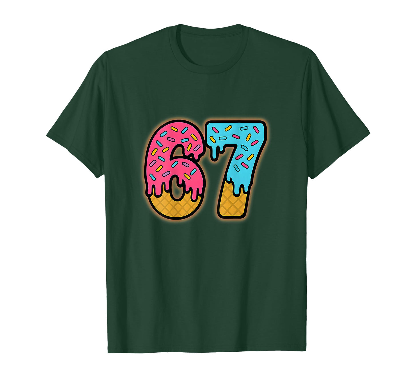 Six Seven Ice Cream Drip Sport 67 Funny Meme (On Back) T-Shirt