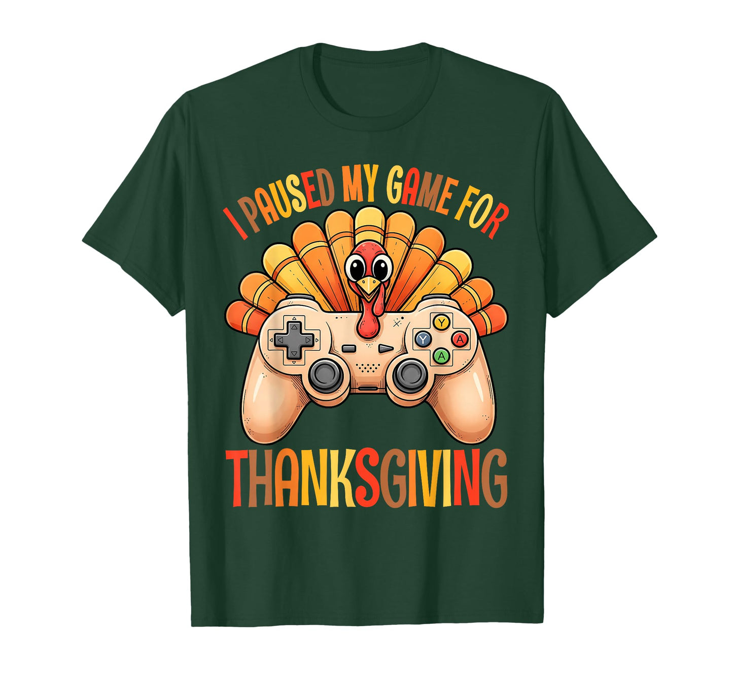 Happy Thanksgiving Gaming Fall Turkey Gamer Boys Kids Men T-Shirt