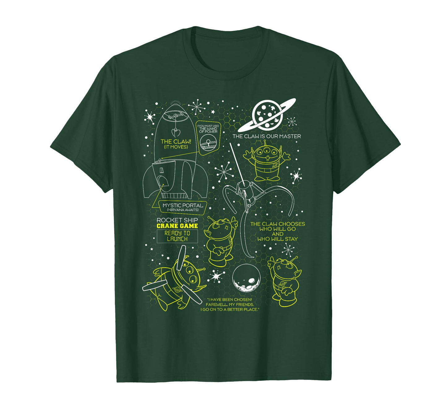 Disney Pixar Toy Story Pizza Planet Alien Rocket Ship Game T-Shirt
