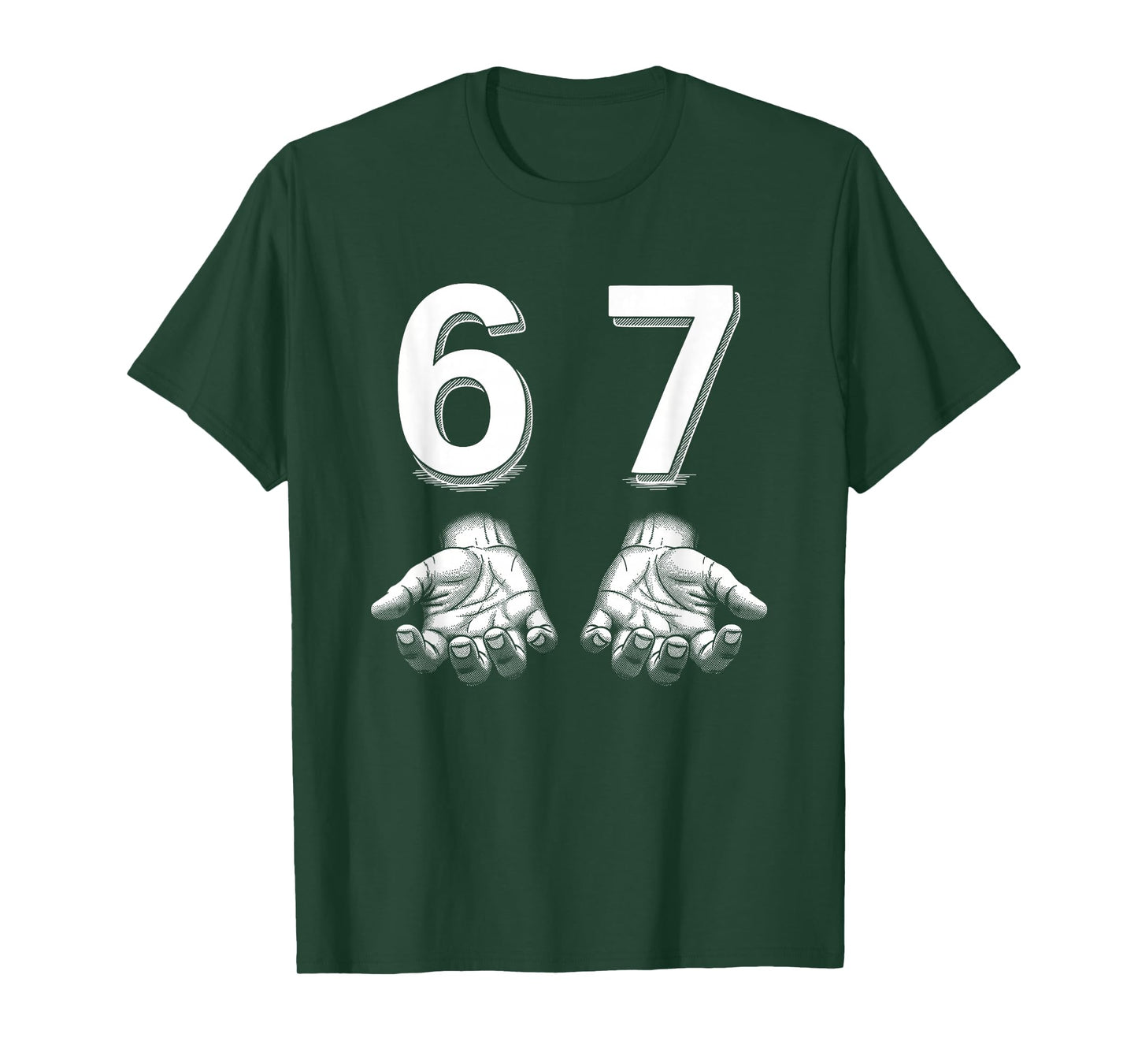 Funny Six Seven 67 Meme Gen Alpha Slang Hands T-Shirt