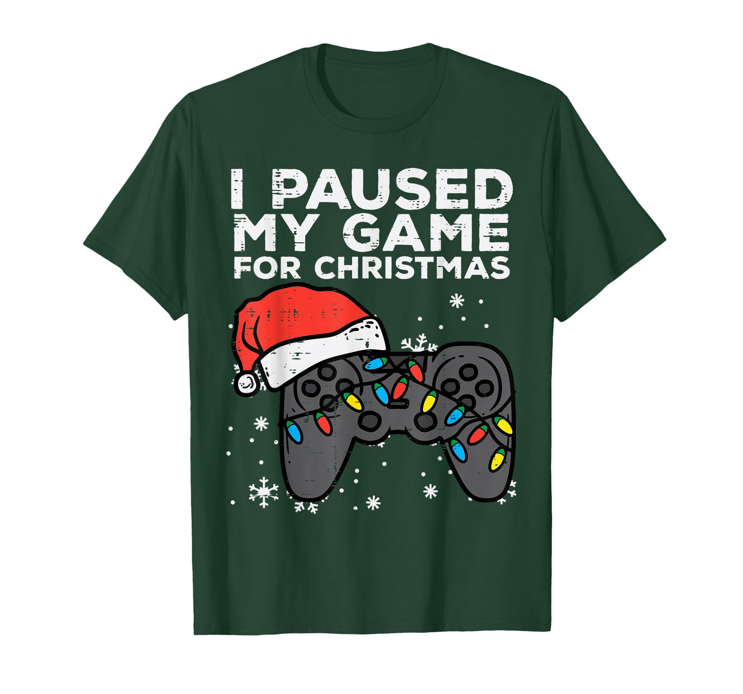 Paused My Game Christmas Gamer Xmas Men Boys Kids Youth Teen T-Shirt