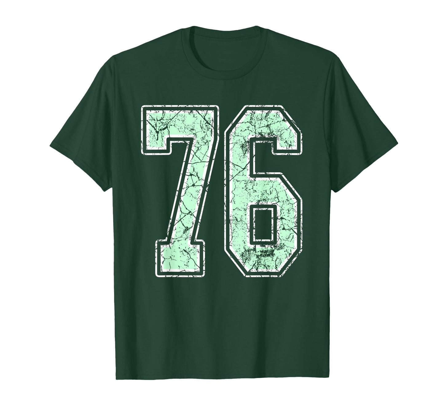 Mint Green White Sports Number 76 Jersey Uniform Player T-Shirt