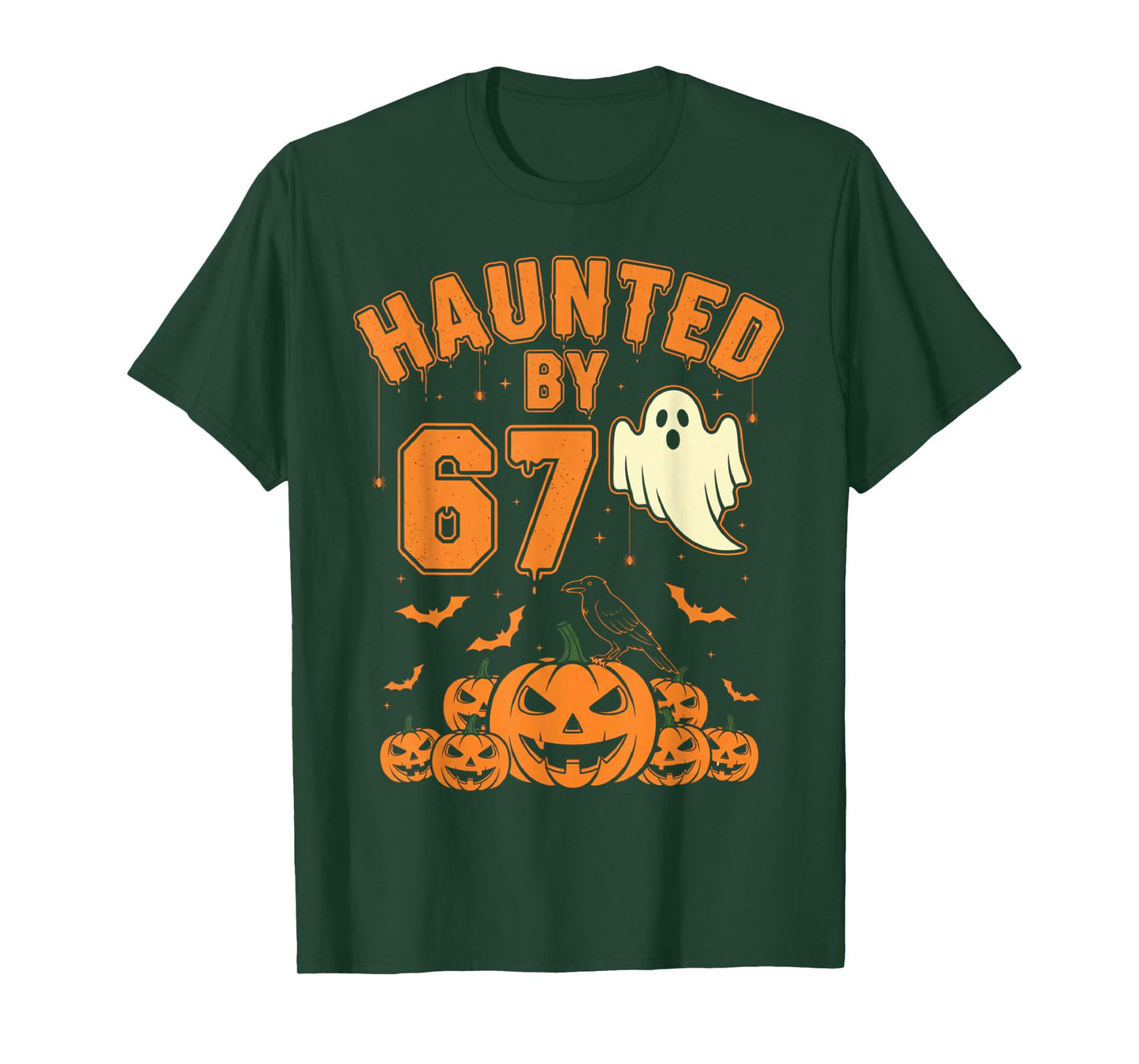 Haunted by 67 – Funny Ghost and Pumpkin Halloween Costume T-Shirt