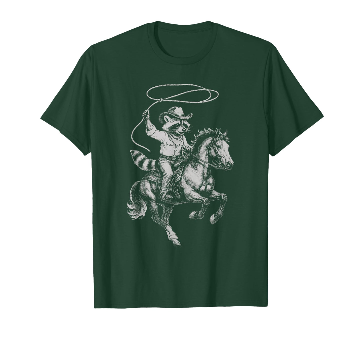 Vintage Raccoon Cowboy Western Country T-Shirt