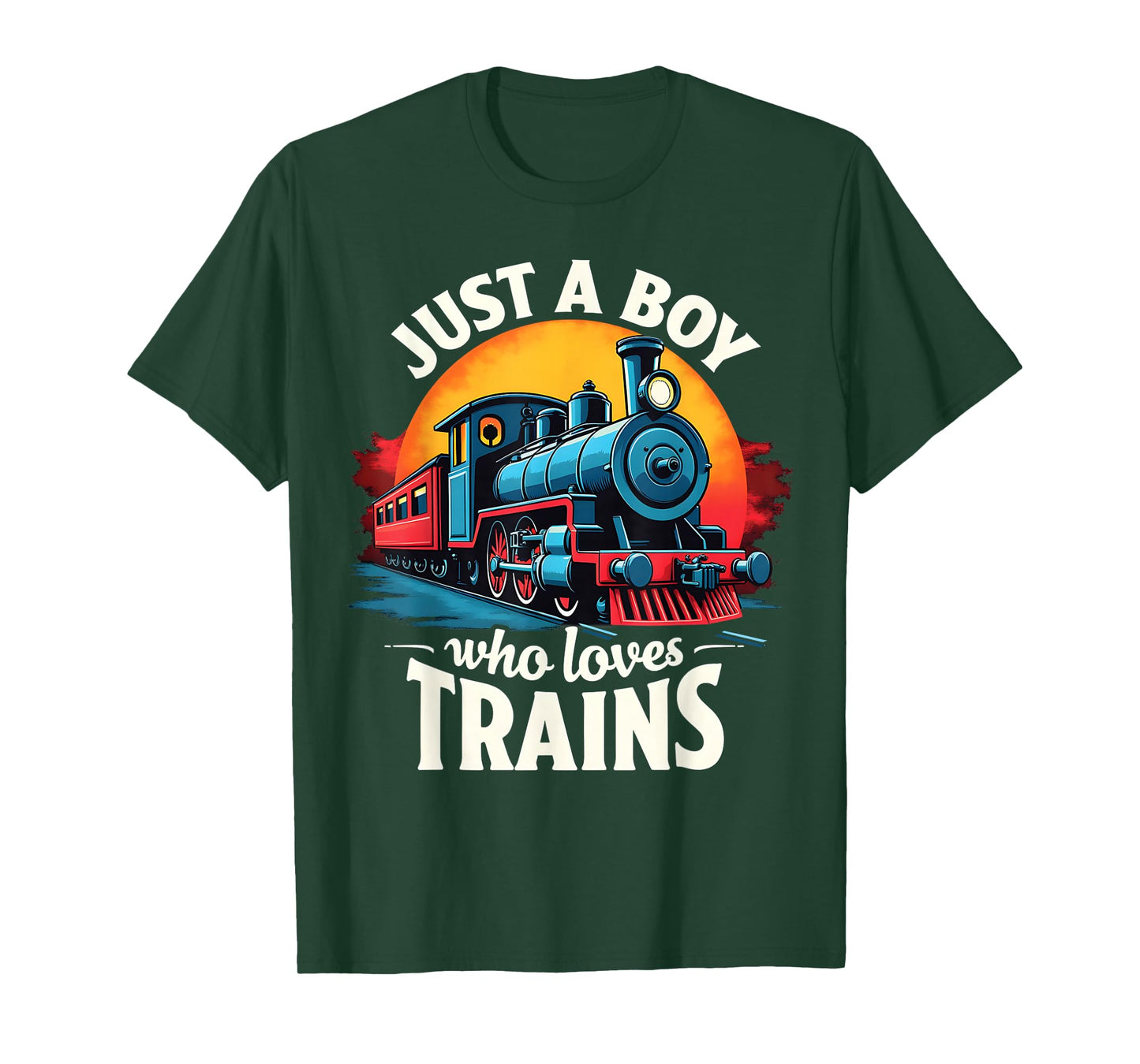 Kids Just A Boy Who Loves Trains Lover Toddler T-Shirt