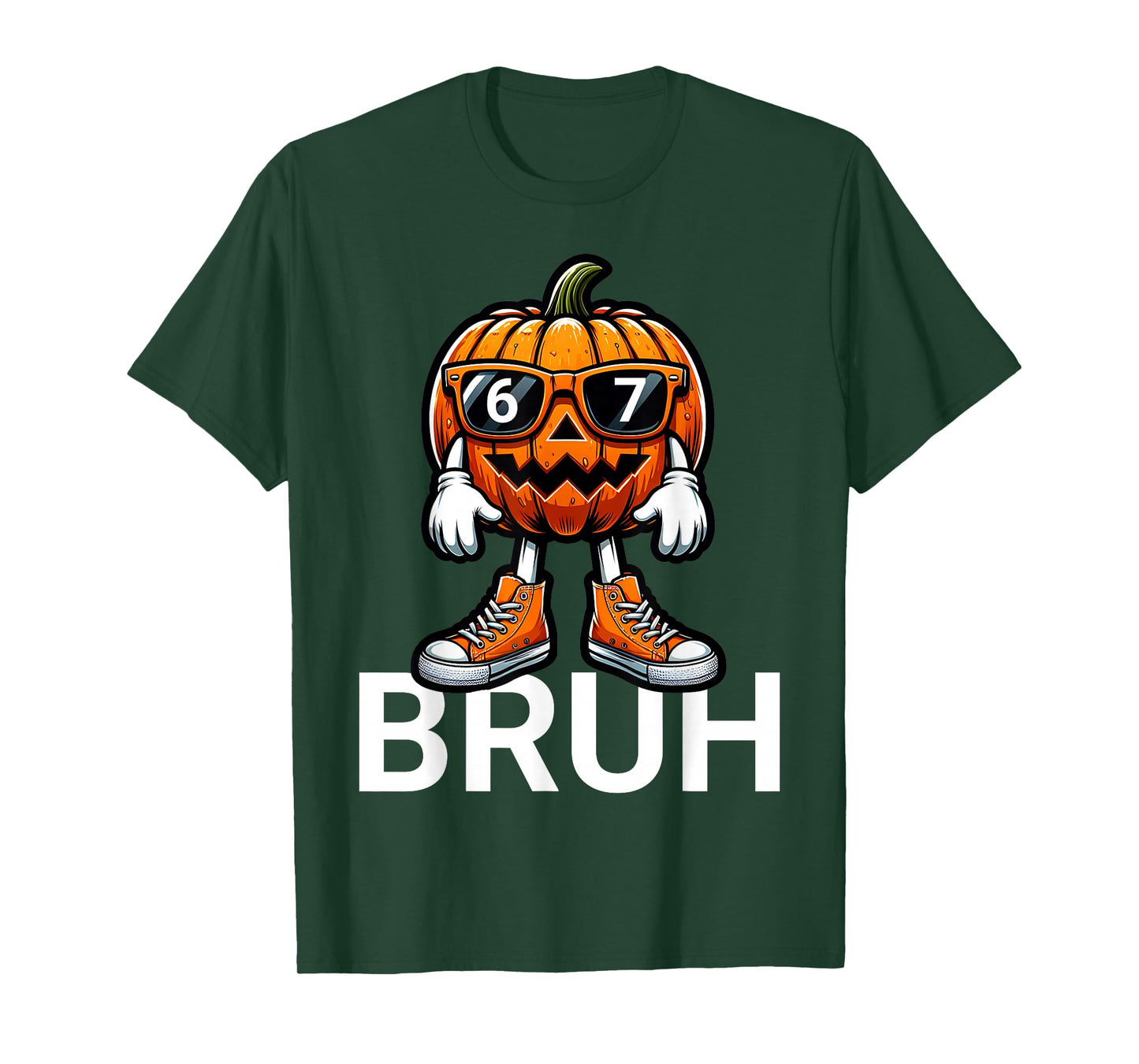 67 Halloween Bruh Funny Pumpkin Boys Kids Six Seven Meme T-Shirt