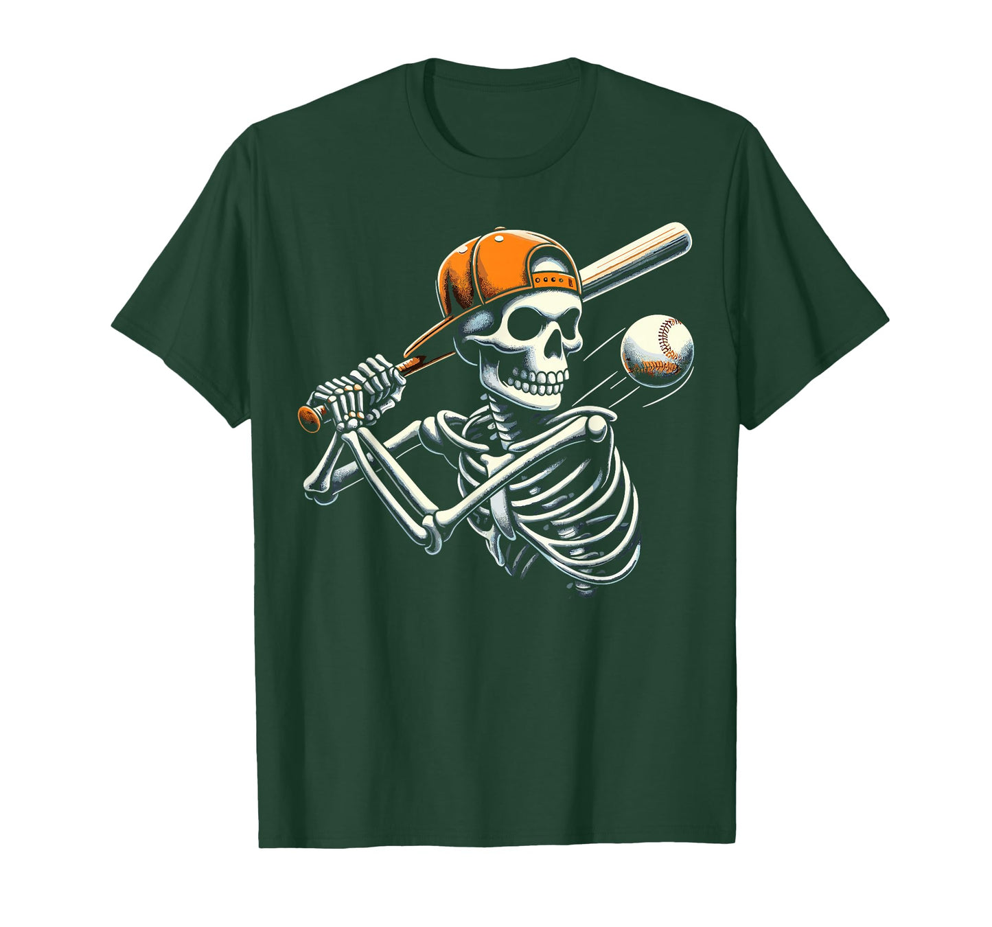 Halloween Boys Batting Skeleton Baseball T-Shirt