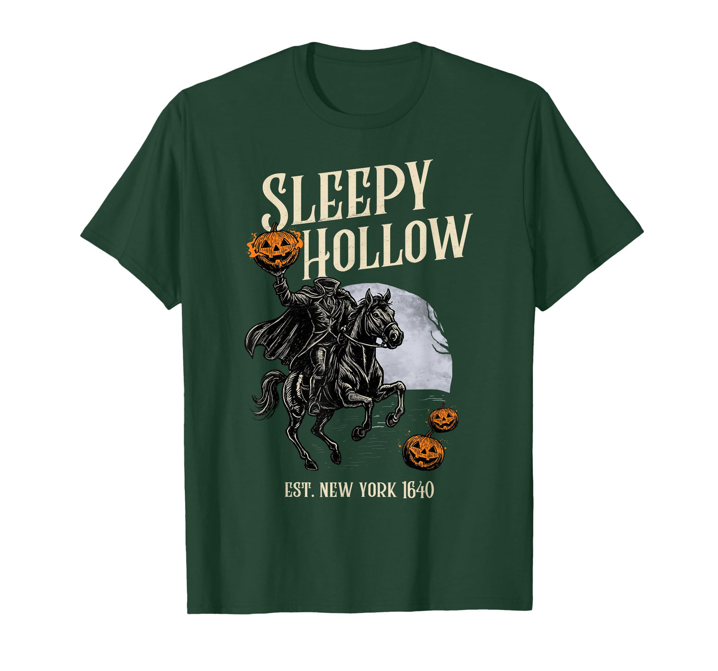 Sleepy Hollow New York Est. 1640 Halloween Headless Pumpkin T-Shirt