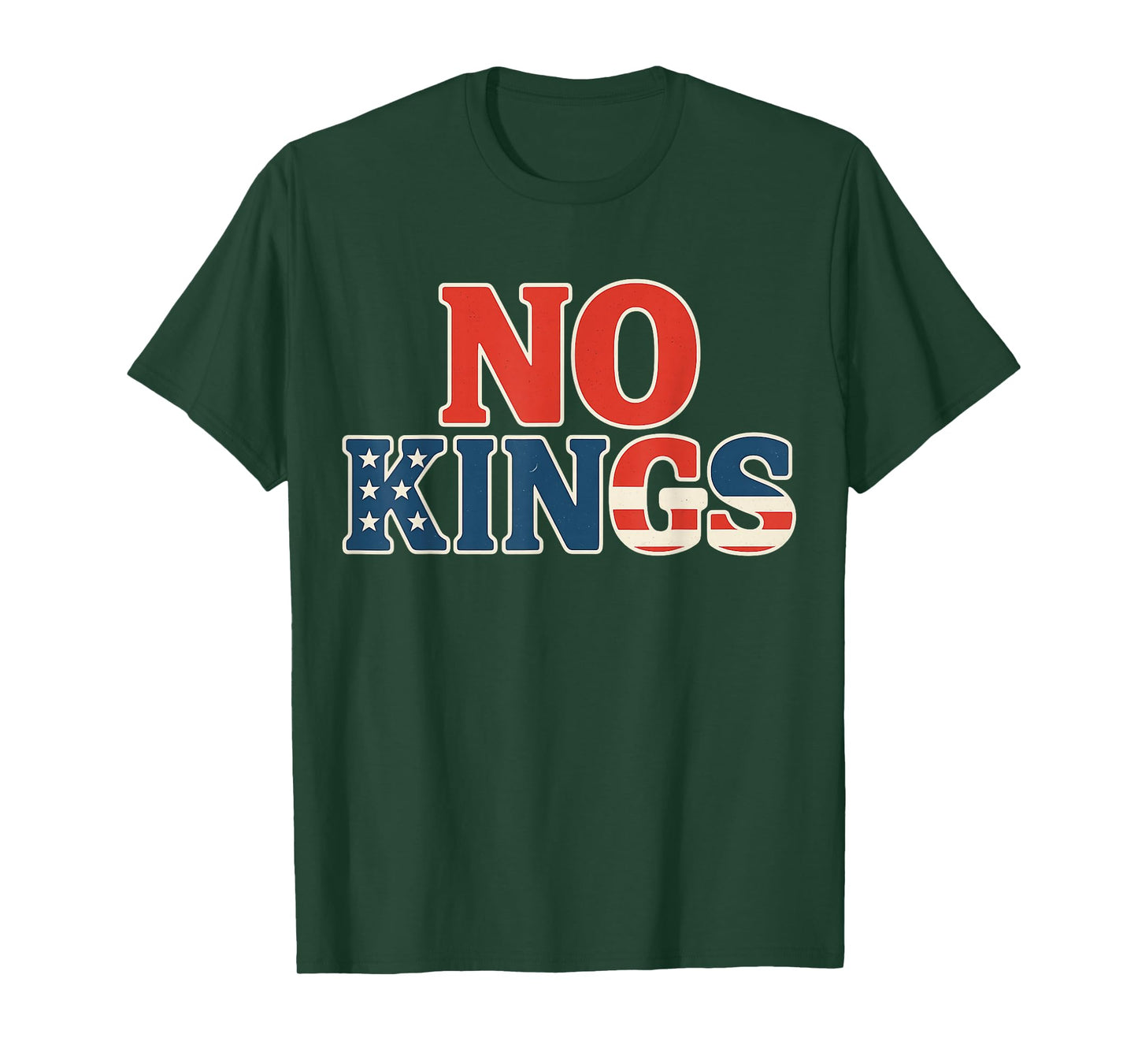 No Kings Patriotic American Equality Protest Design T-Shirt