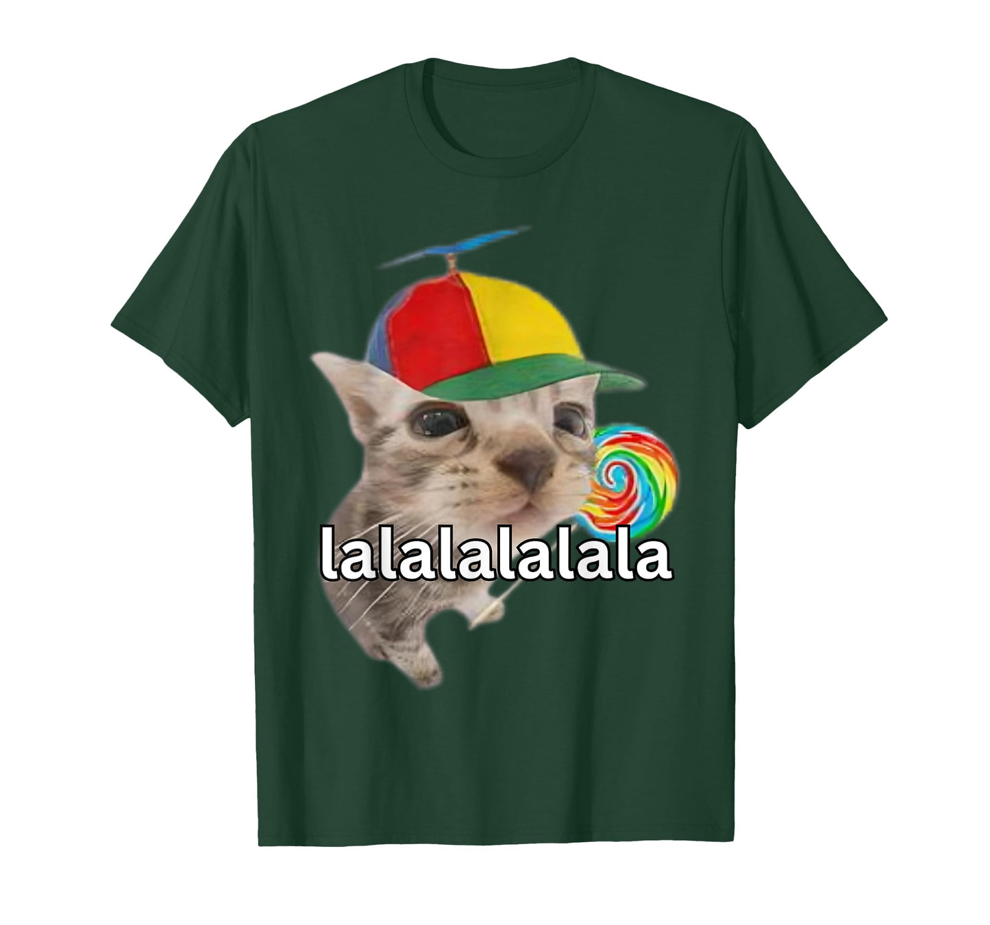 Lalalalalala Meme Silly Cat Meme With Lollipop Funny Memes T-Shirt
