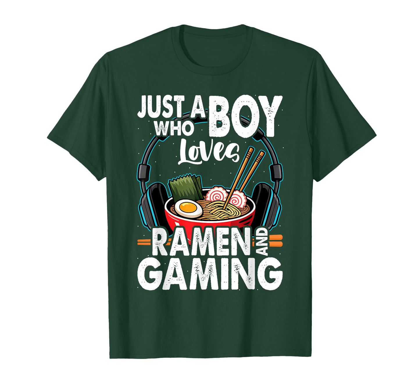 Just A Boy Who Loves Ramen And Gaming Japan Anime Video Game T-Shirt
