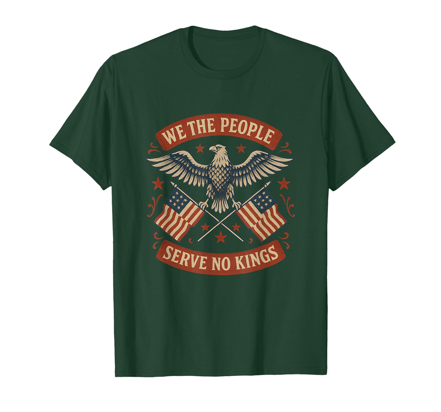 Patriotic Eagle We The People Serve No Kings USA Freedom T-Shirt