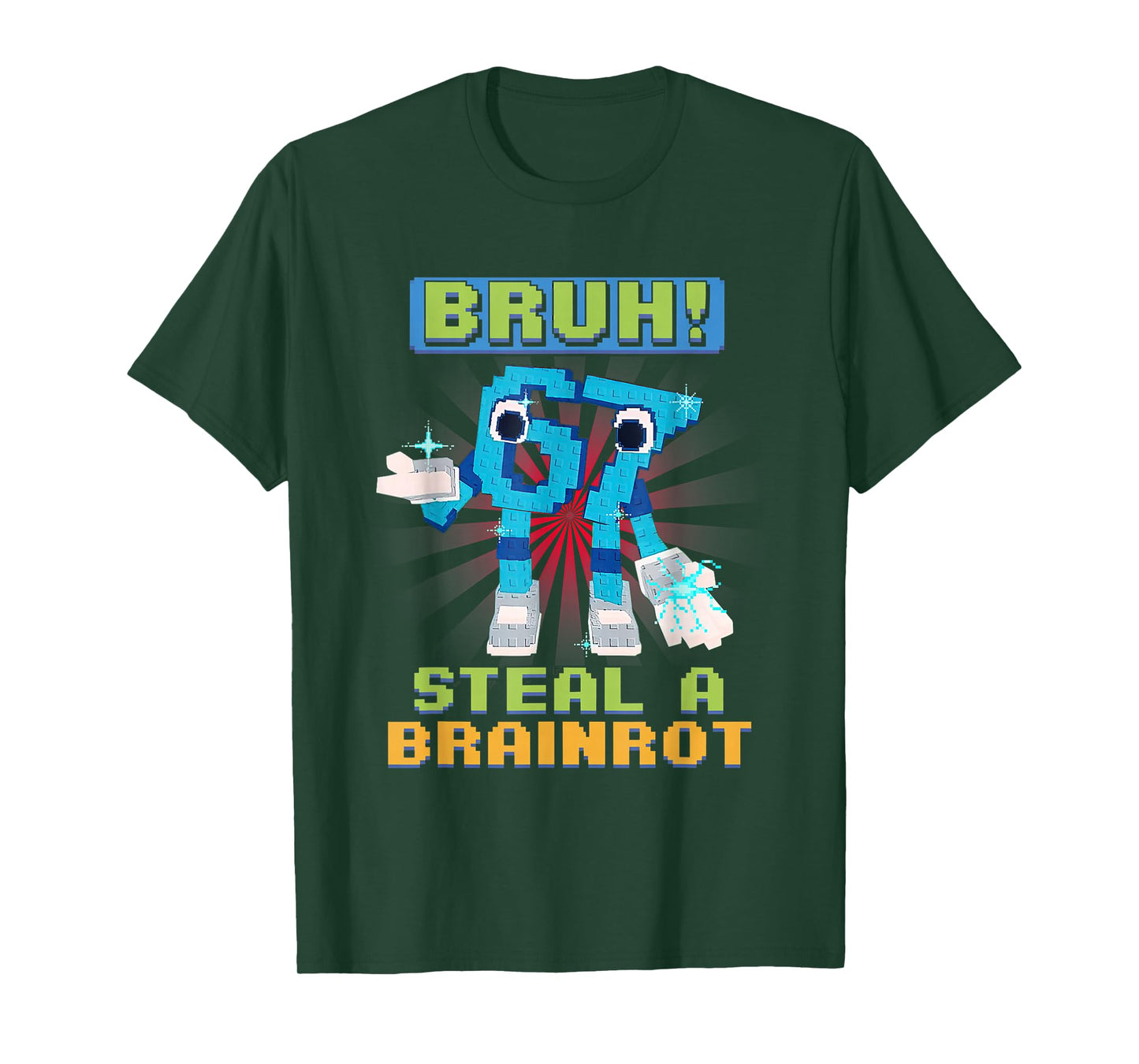 Funny Pixel Meme Bruh 67 Steal a Brainrot T-Shirt