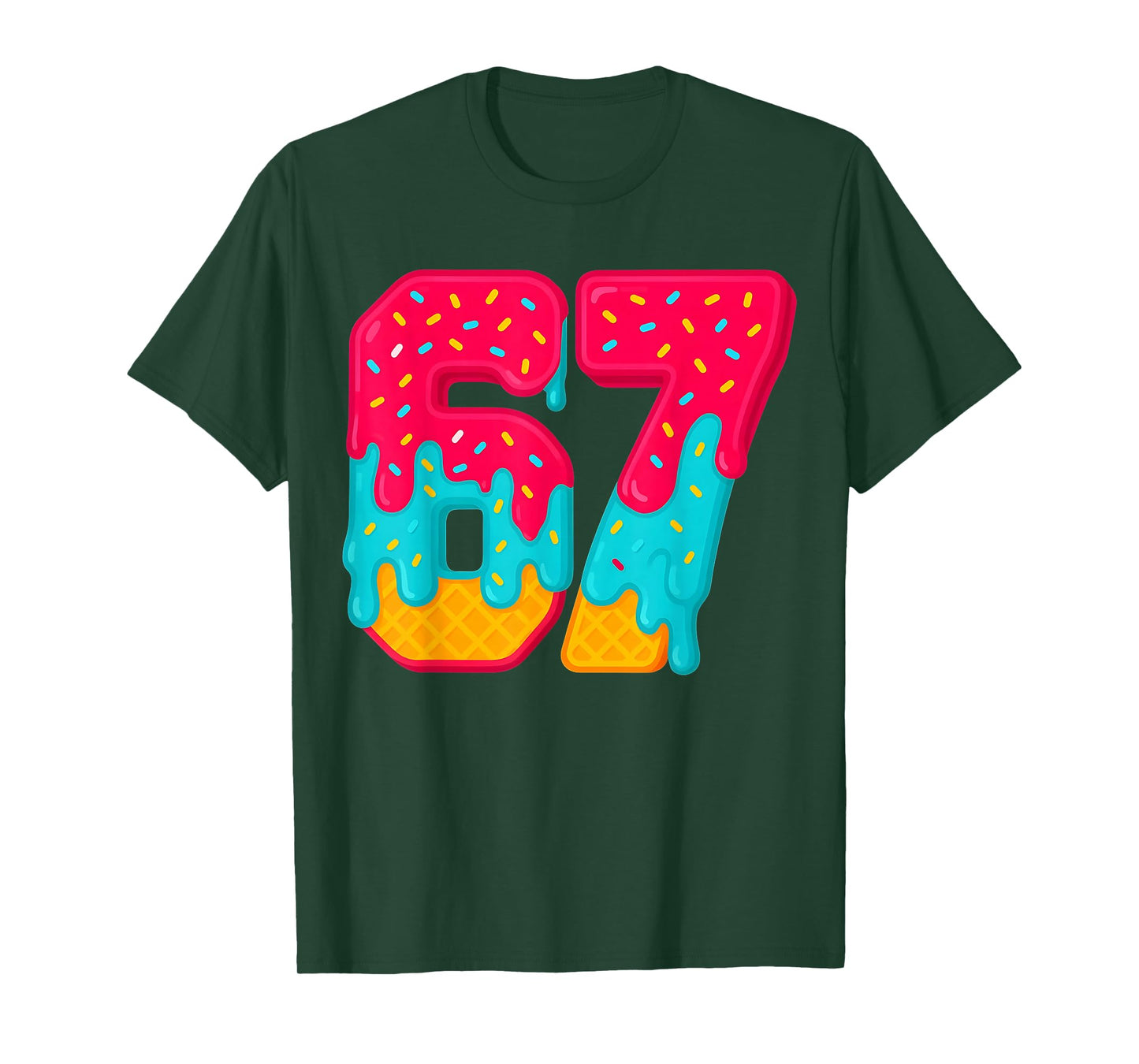 67 Ice Cream Drip Meme Funny Six Seven Gen Alpha Slang Gifts T-Shirt