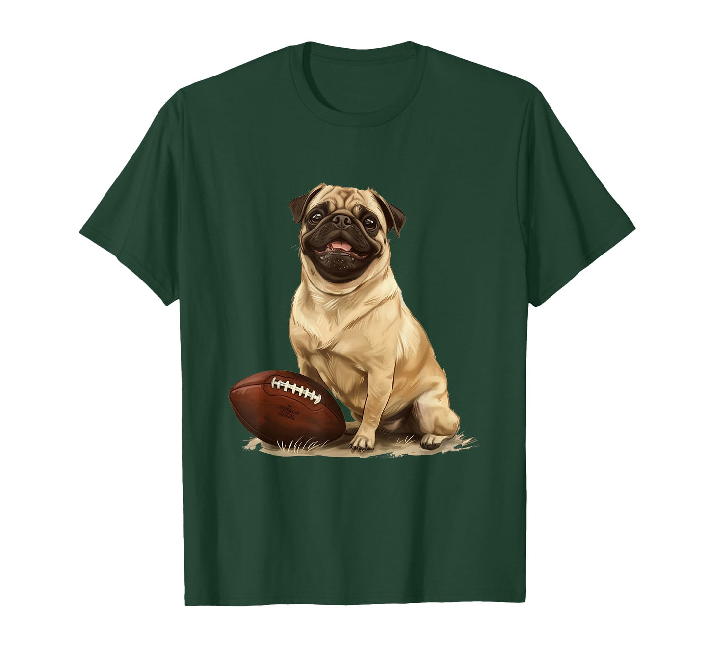 Pug Puppy Dog Football Sports Team Animal T-Shirt