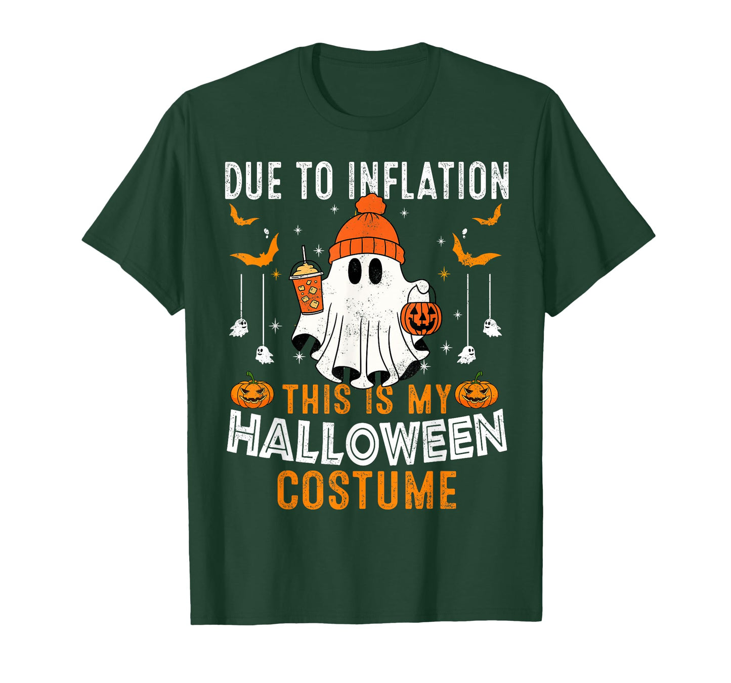 Due to Inflation This is My Halloween Costume Funny Ghost T-Shirt