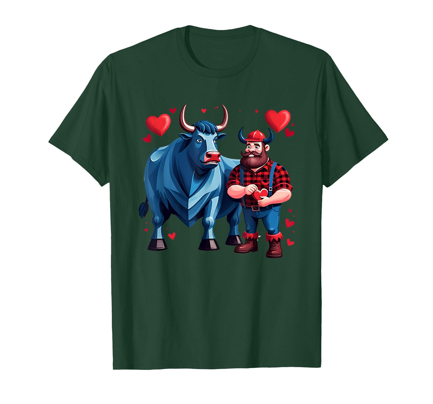 Paul Bunyan & Babe The Blue Ox on Valentine's Day T-Shirt