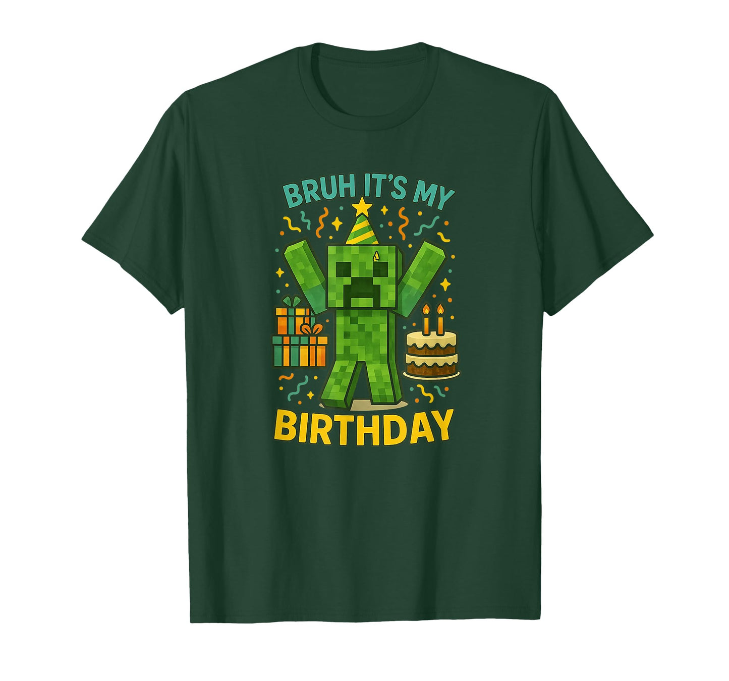 Bruh It’s My Birthday Pixel Party T-Shirt