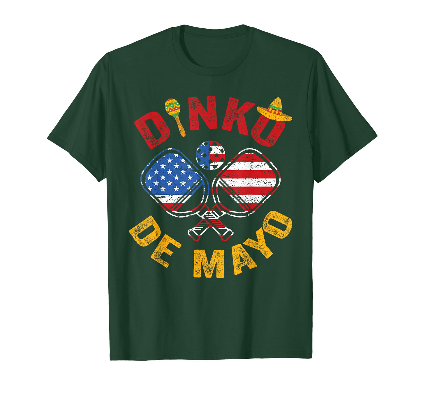 US Flag Cinco De Mayo Pickleball Dinking Dinko De Mayo T-Shirt