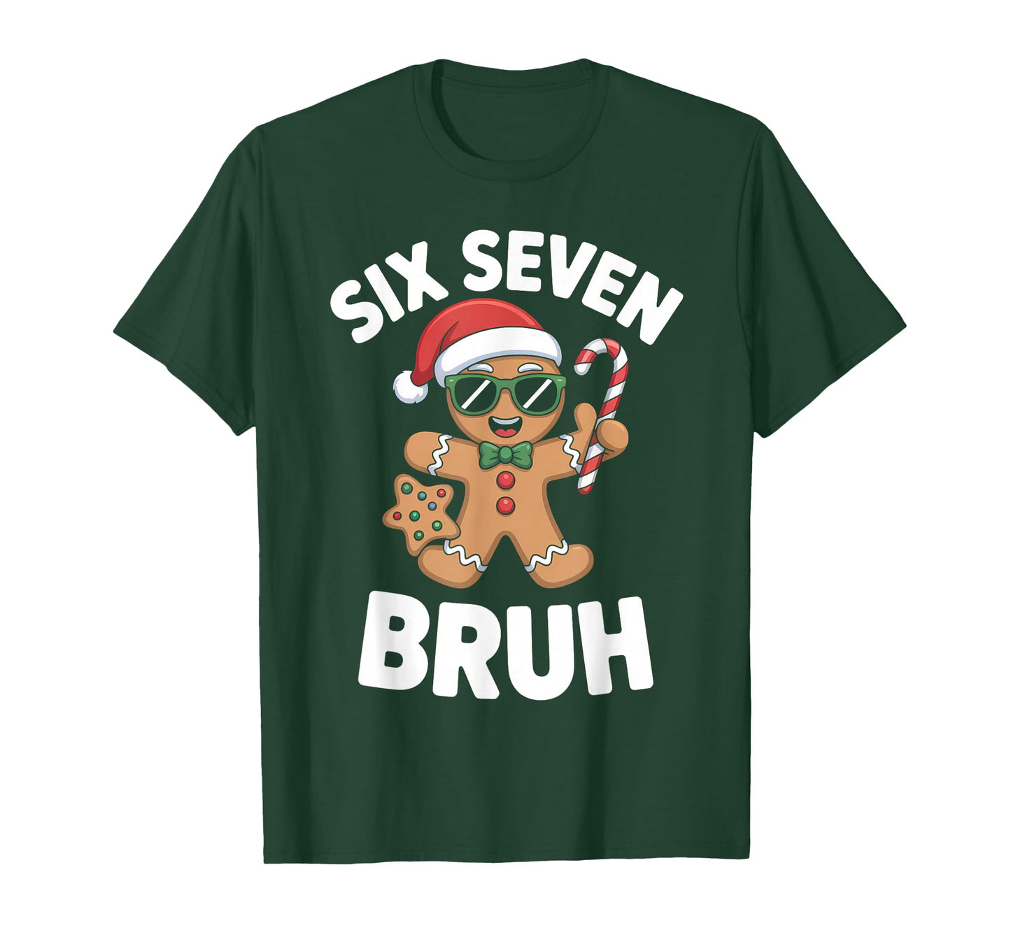 67 Meme Christmas Gingerbread Funny Six Seven Kids Boys Bruh T-Shirt