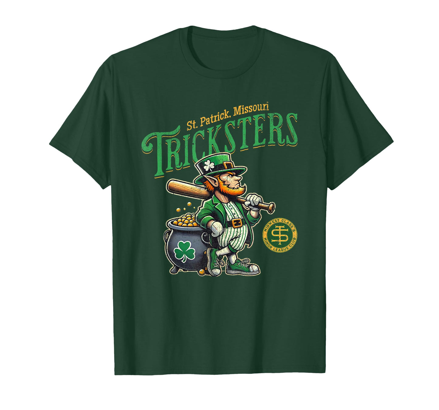 Retro Minor League Baseball Team Leprechaun Tricksters T-Shirt