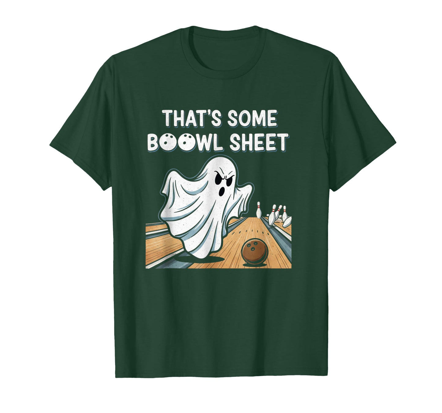Funny Ghost Bowling Halloween Pun Boowl Sheet Spooky T-Shirt