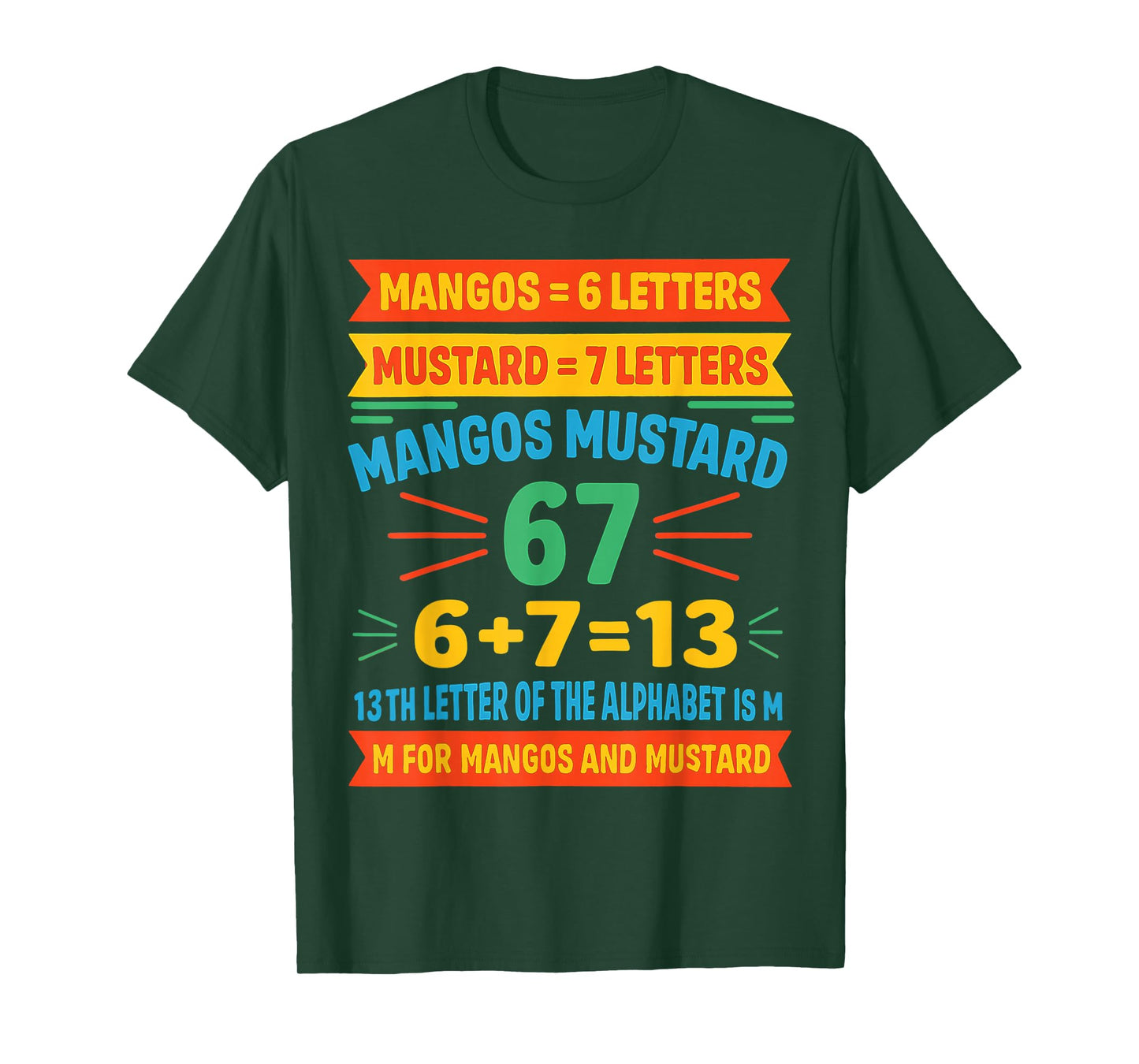 Mangos Mustard 67 Tee Funny Alphabet Code M Meme for Gen Z T-Shirt