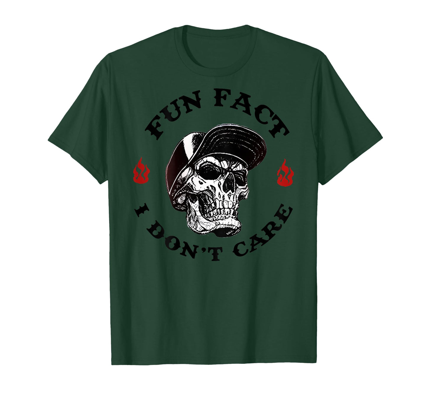 (ON BACK) Fun Fact I Don't Care Funny Skeleton Saying Quote T-Shirt