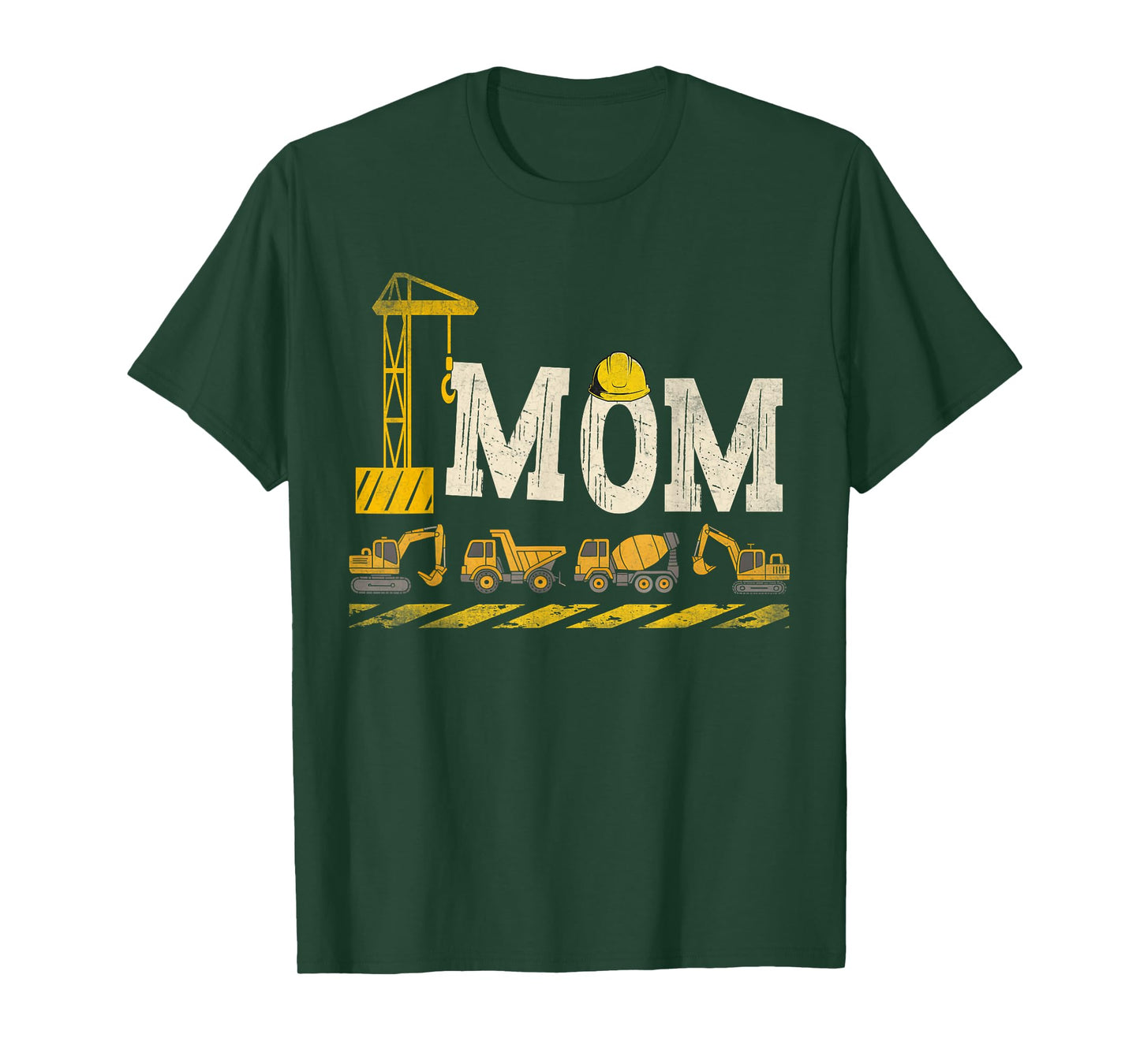 MOM Construction Excavator Kids Matching Family Retro T-Shirt