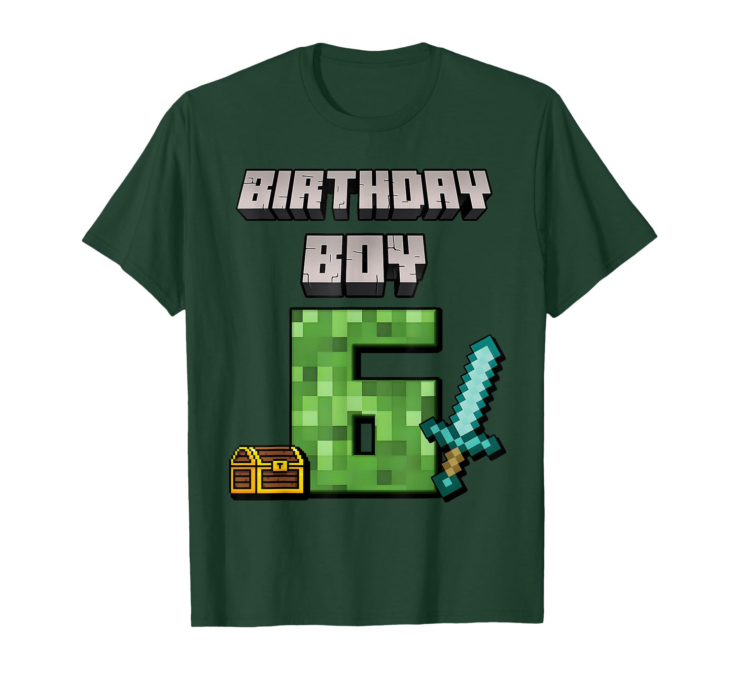 Birthday Boy 6th Birthday I'm 6 Year Old Gamer Pixel T-Shirt