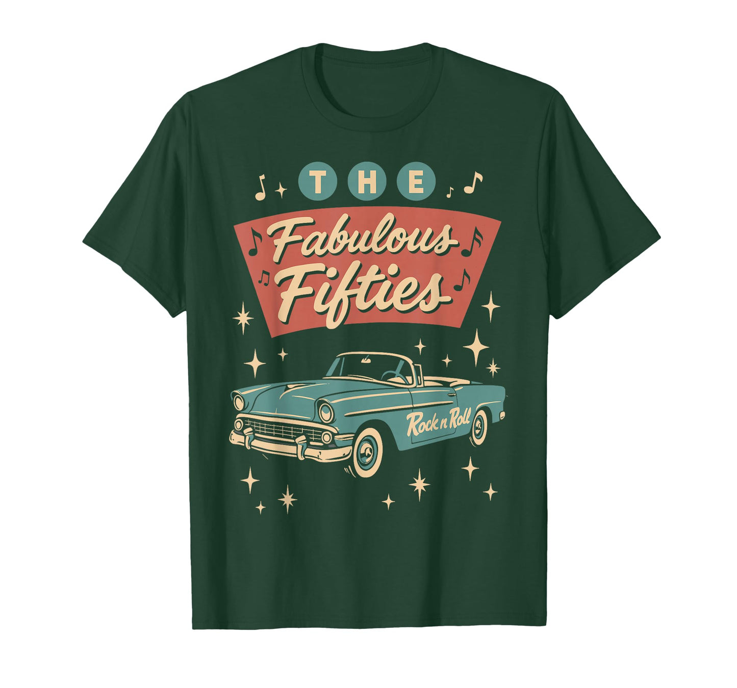 The Fifties 1950s Car Music Checkerboard Rockabilly Sock Hop T-Shirt