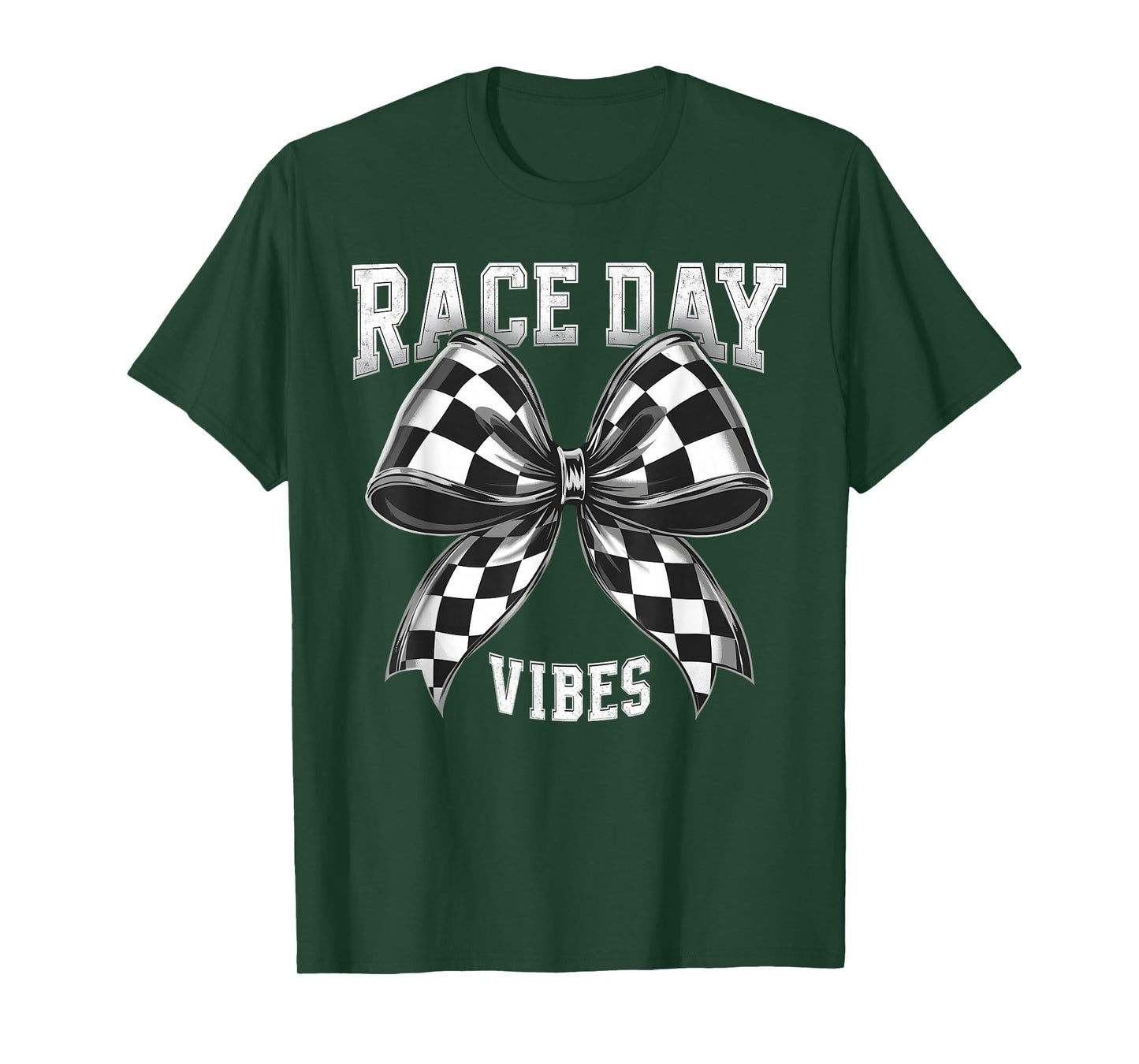Race Day Vibes Checkered Coquette Bow Car Racing men women T-Shirt