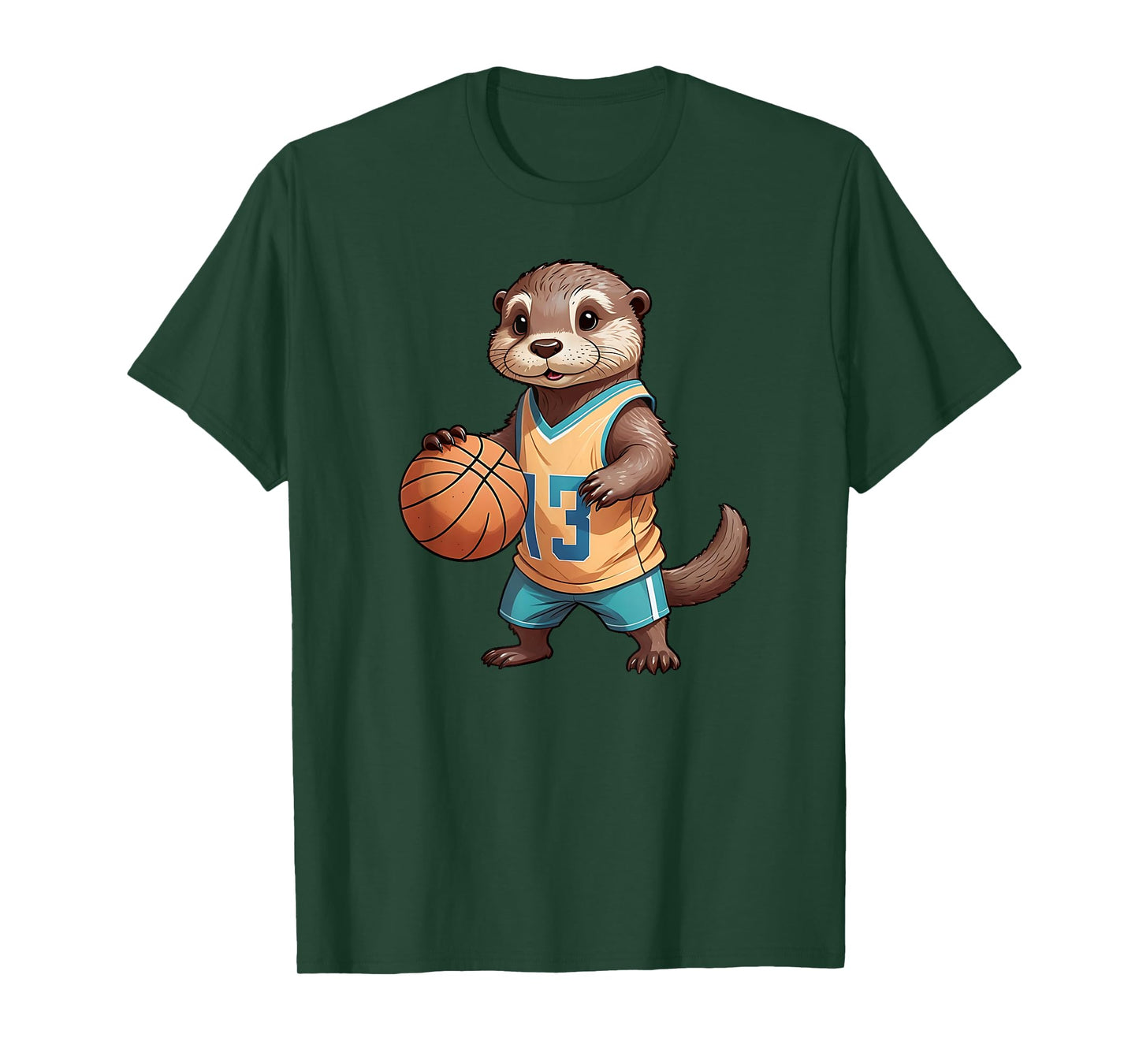 Otter playing Basketball - Cute Otter for Basketball Fans T-Shirt