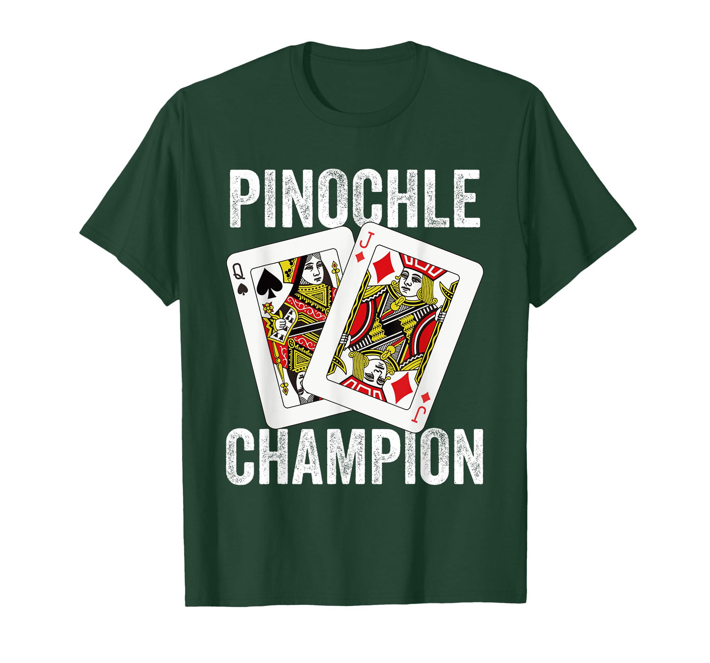 Retro Pinochle Champion Card Game Player Matching Novelty T-Shirt