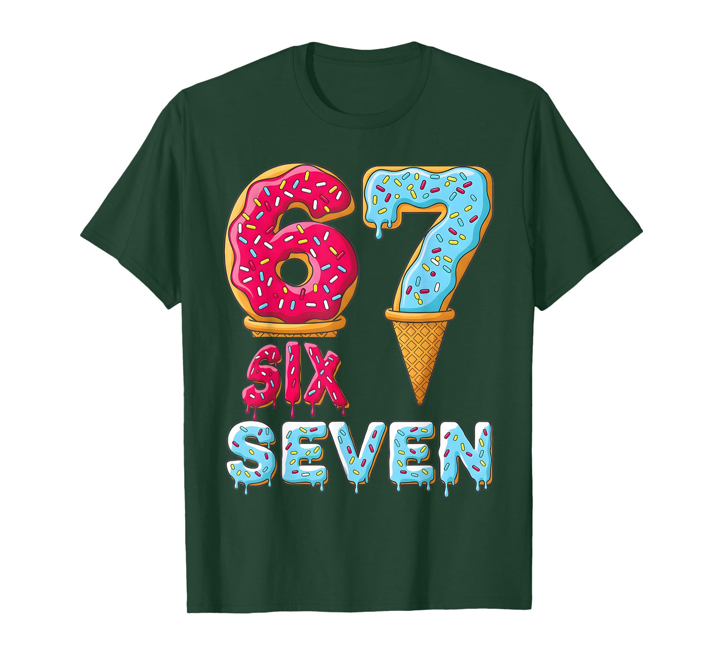 Baseball Drip Number 67 Player 67 Meme Ice Cream Drip T-Shirt