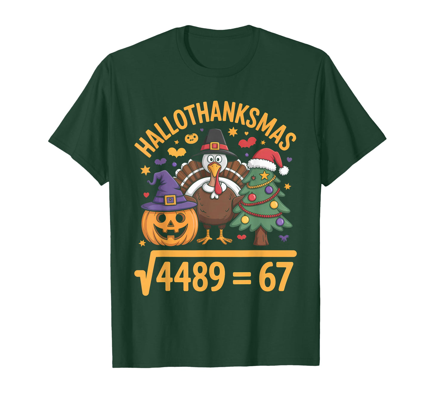 67 Meme Math Teacher Root 4489 Hallothanksmas Six Seven T-Shirt