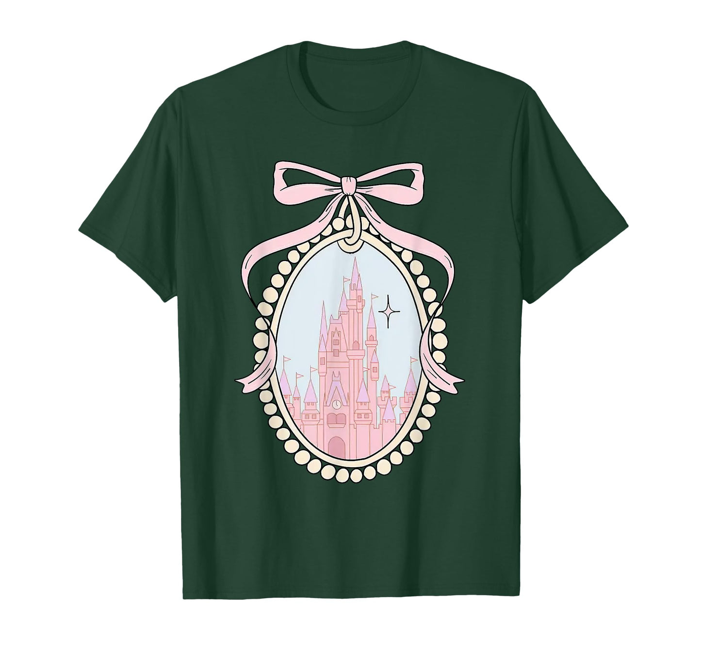 Cute Pink Bow Magical Fairytale Castle Costume for Kids Girl T-Shirt