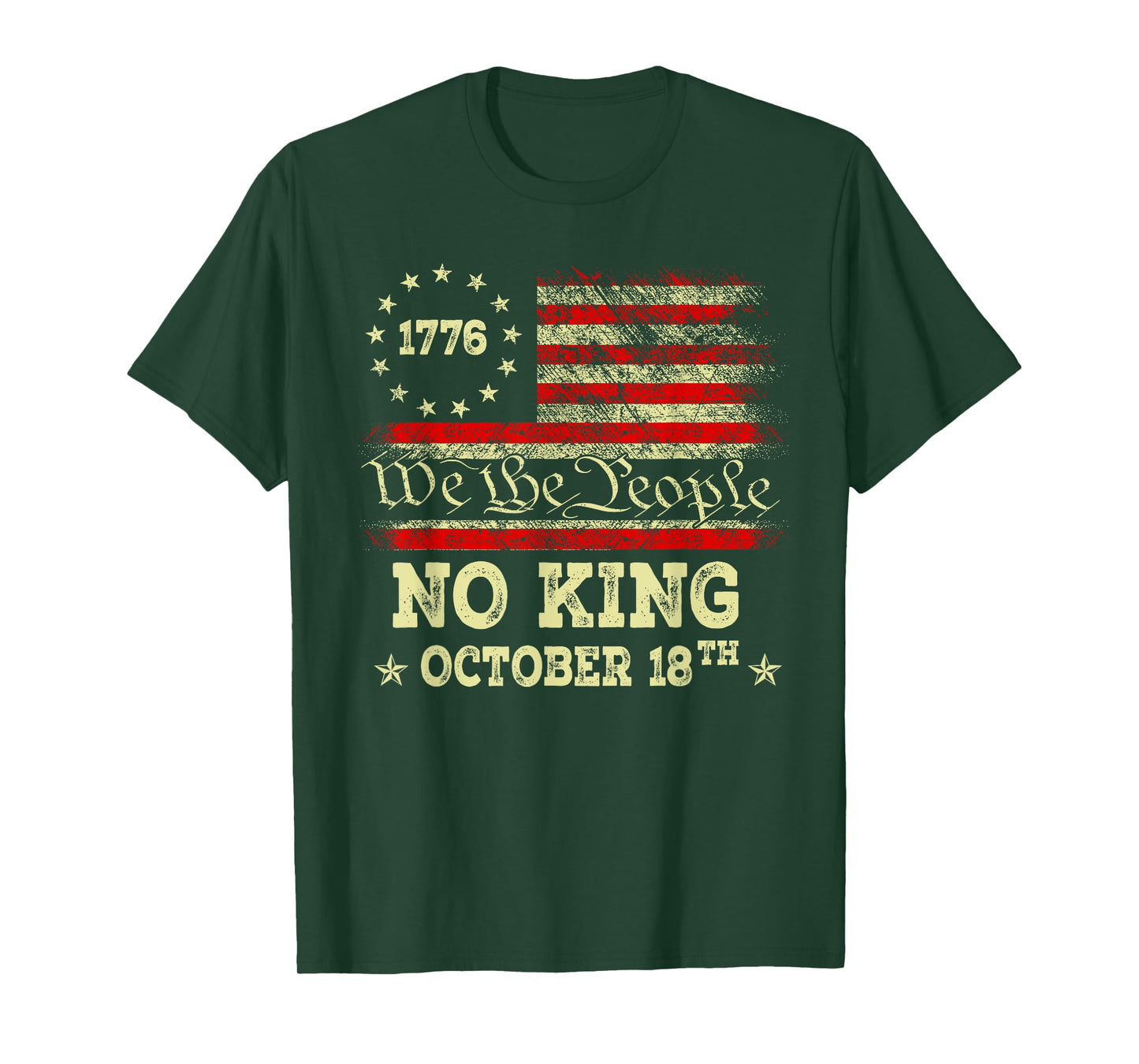 No Kings Shirt Vintage America Flag 1776 October 18 TH Shirt T-Shirt