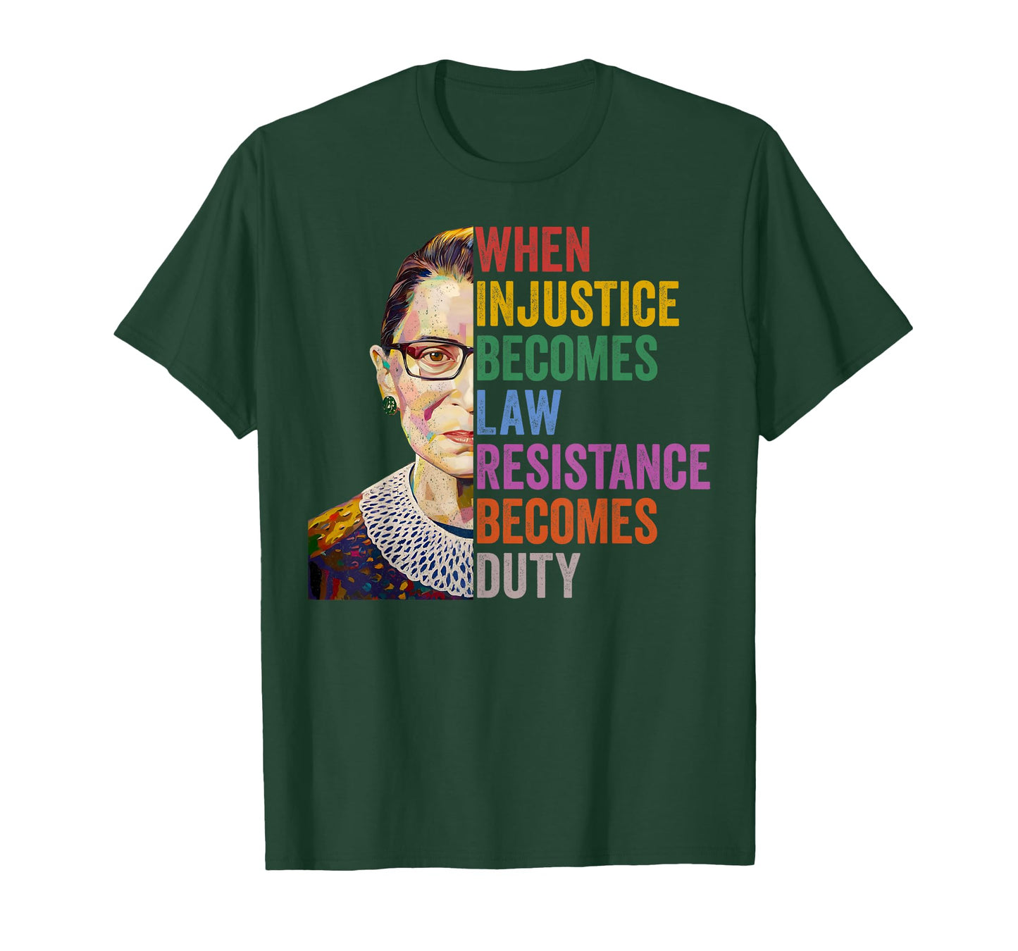 Notorious RBG Feminist Quotes Apparel Unisex-Adults Black Small T-Shirt