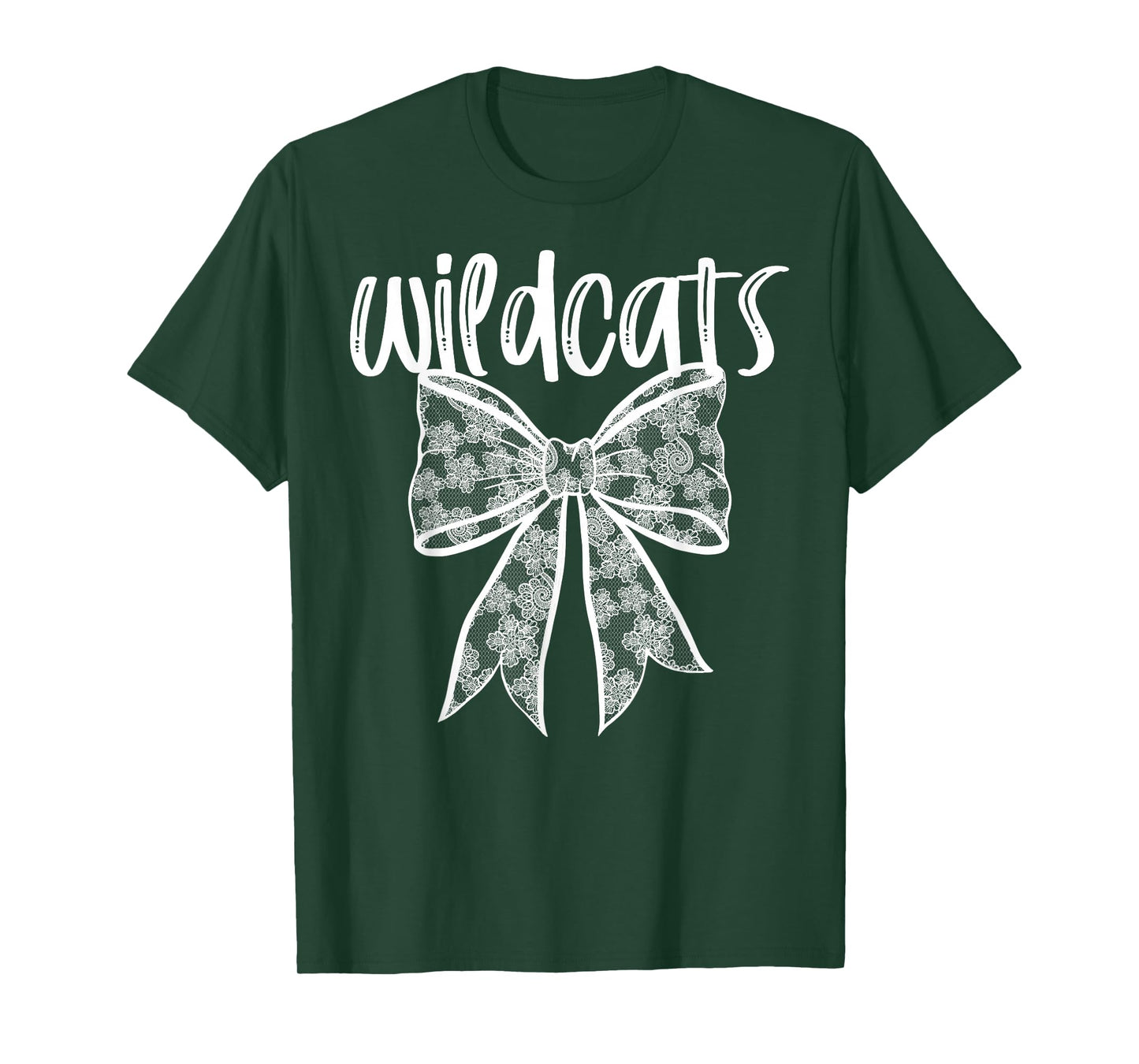 Wildcats Coquette Aesthetic Girly Team Mascot Lace Bow T-Shirt