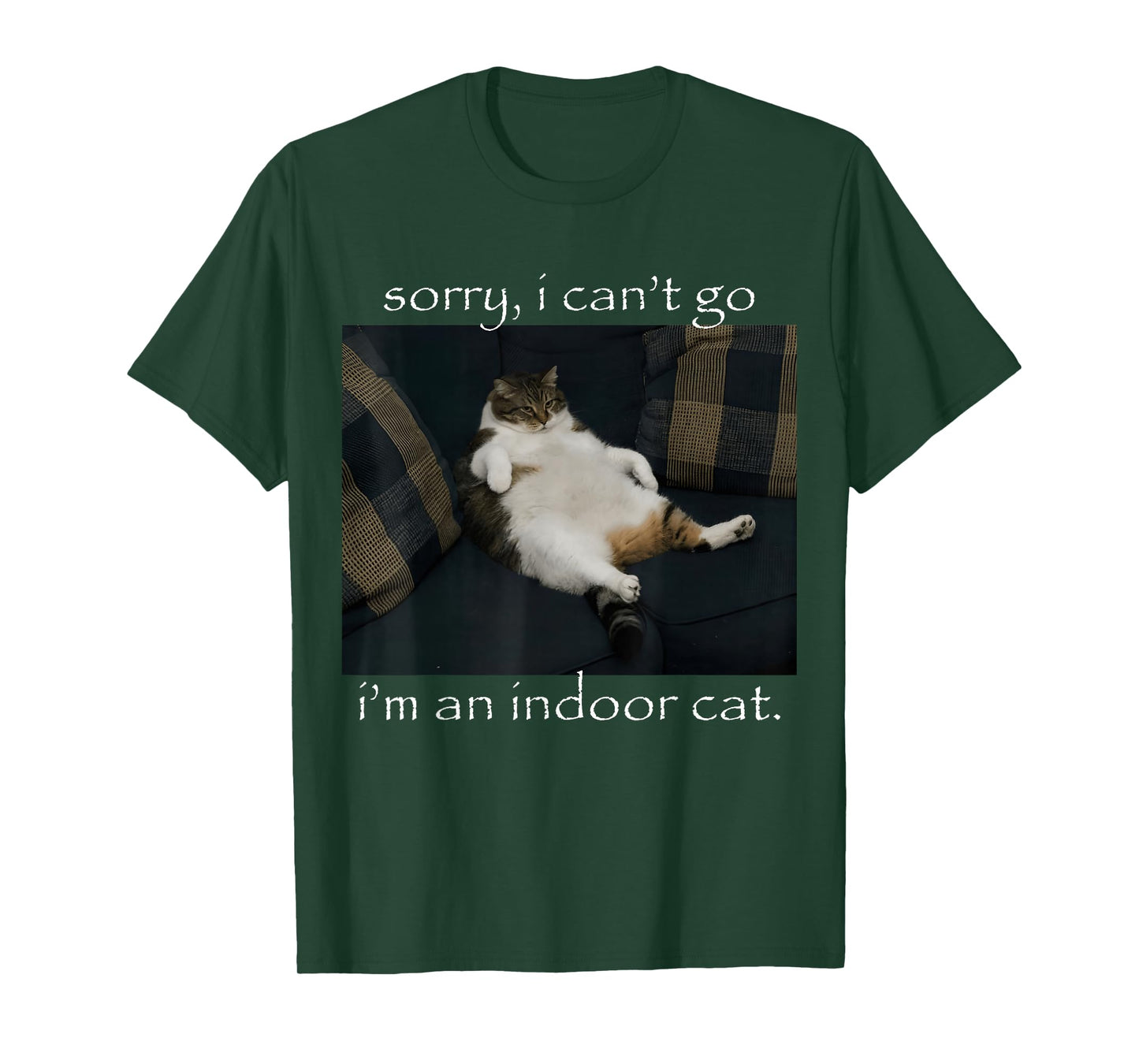Sorry I Can’t Go I’m an Indoor Cat Funny Introvert Meme T-Shirt