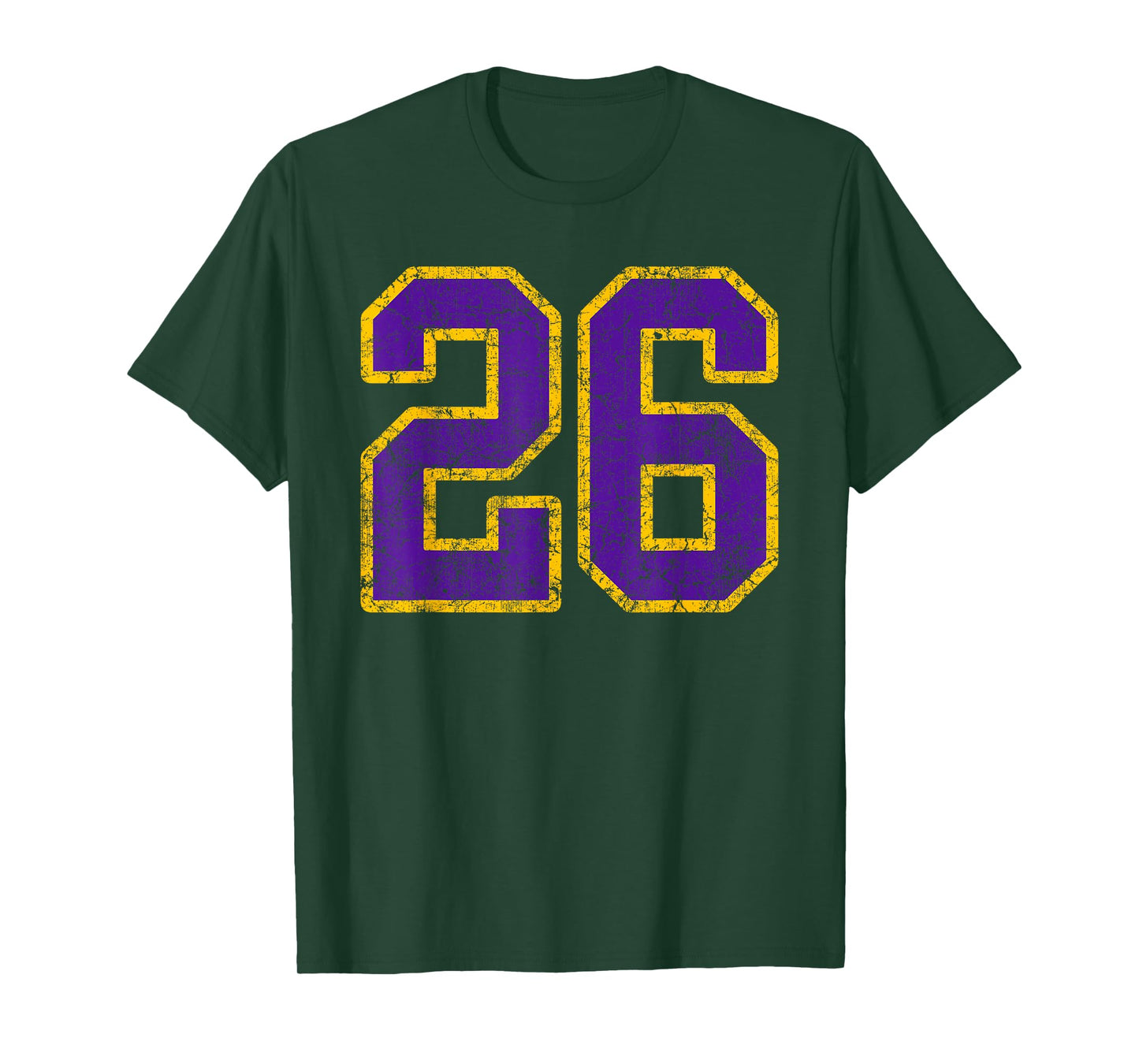 Purple Gold Number 26 Jersey Player Uniform #26 Grunge T-Shirt
