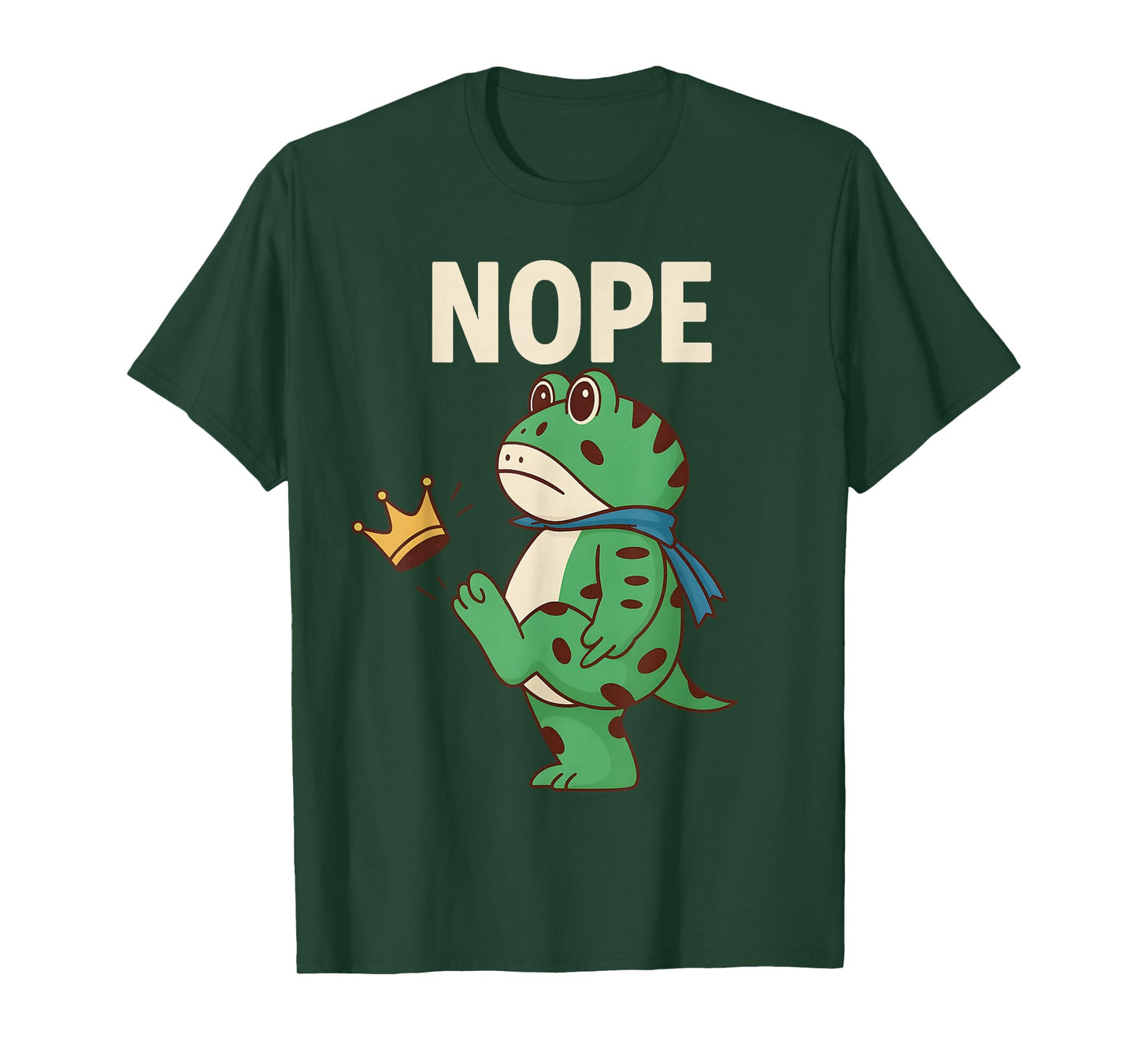 No Kings Nope Frog Kicking Crown Meme Funny Protest T-Shirt