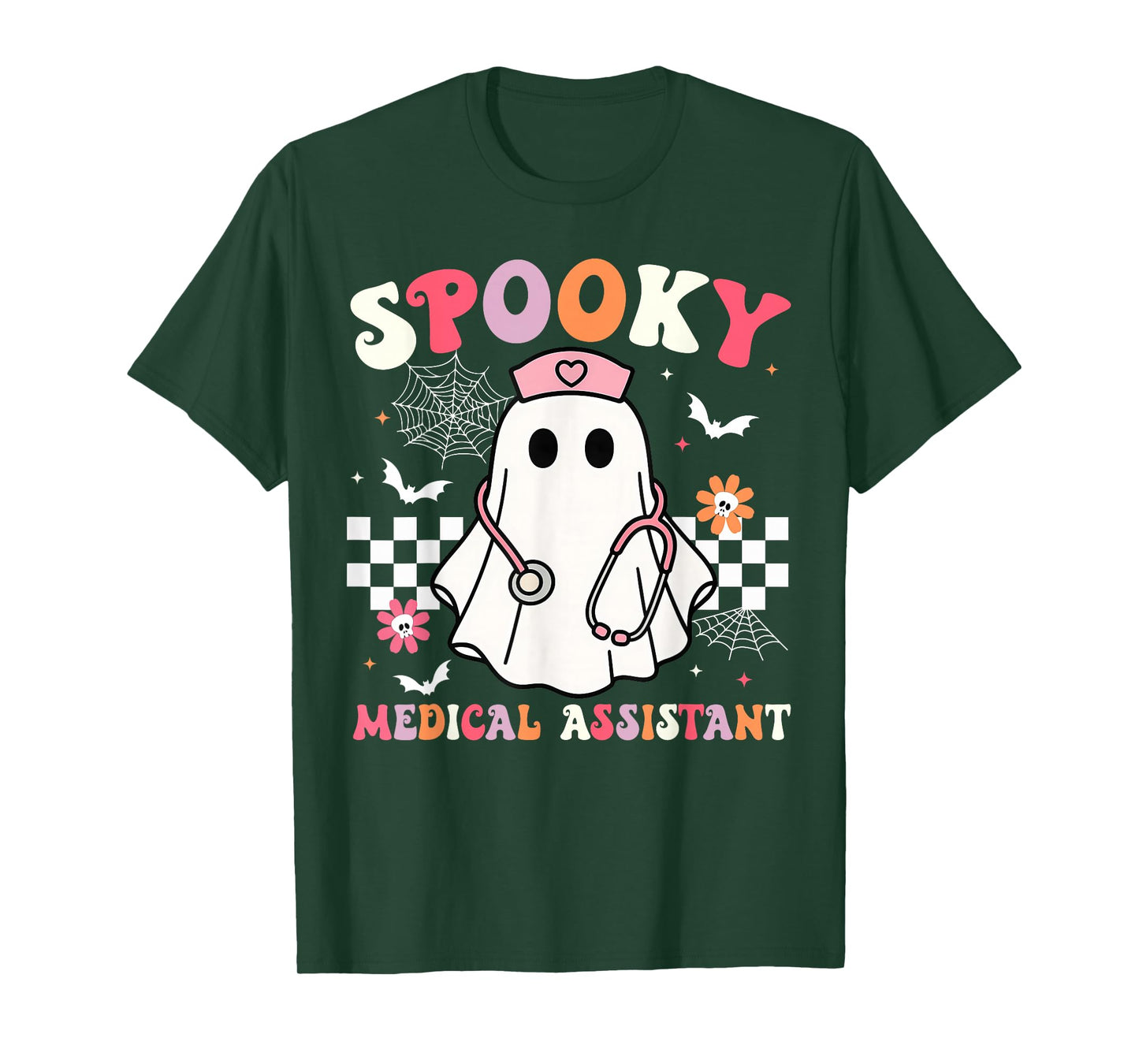 Groovy Spooky Medical Assistant Cute Halloween Med Assistant T-Shirt