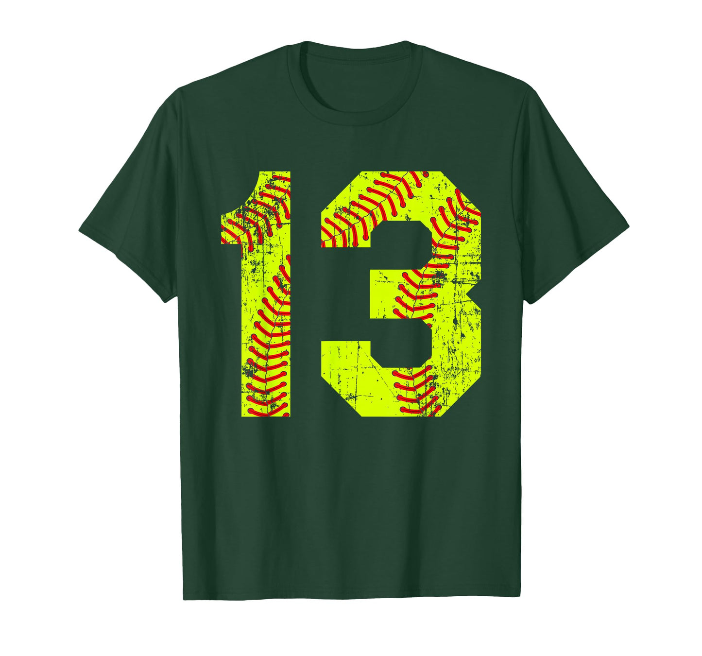 Vintage Softball 13 Jersey Number T-Shirt