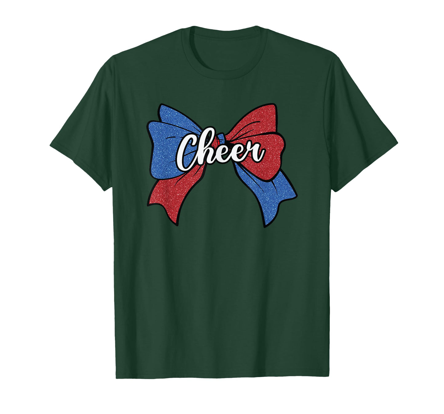 Cheer Bow Blue Red Funny Sport Cheerleader Cheerleading T-Shirt
