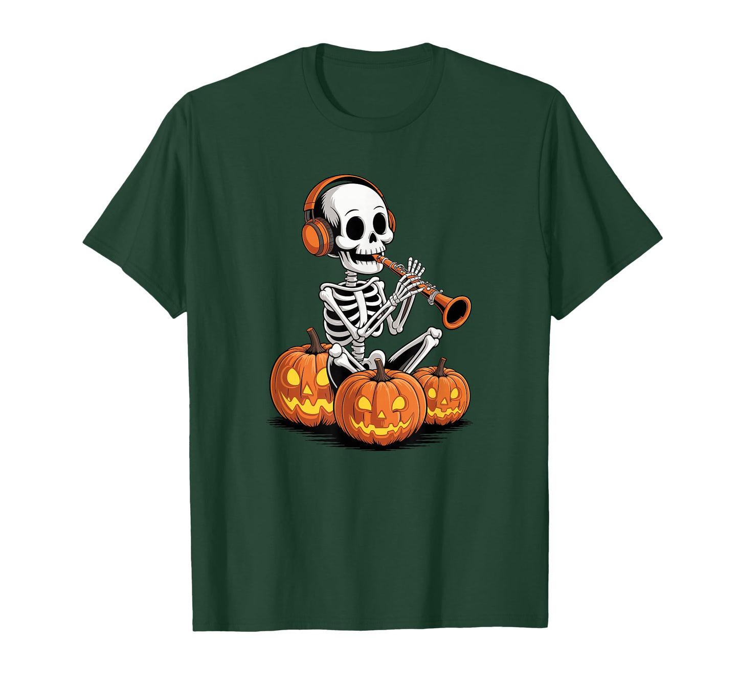 Halloween Skeleton Clarinet Clarinetist T-Shirt