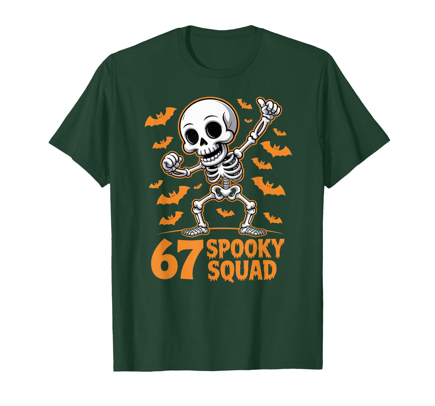 67 Spooky Squad Halloween Skeleton 6 7 Meme Six Seven Fun T-Shirt